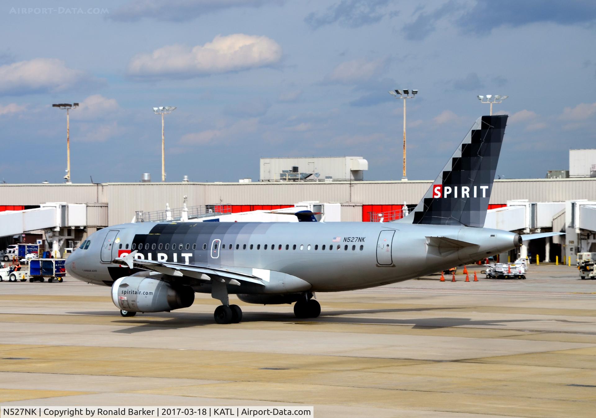 N527NK, 2007 Airbus A319-132 C/N 2978, Taxi to takeoff Atlanta