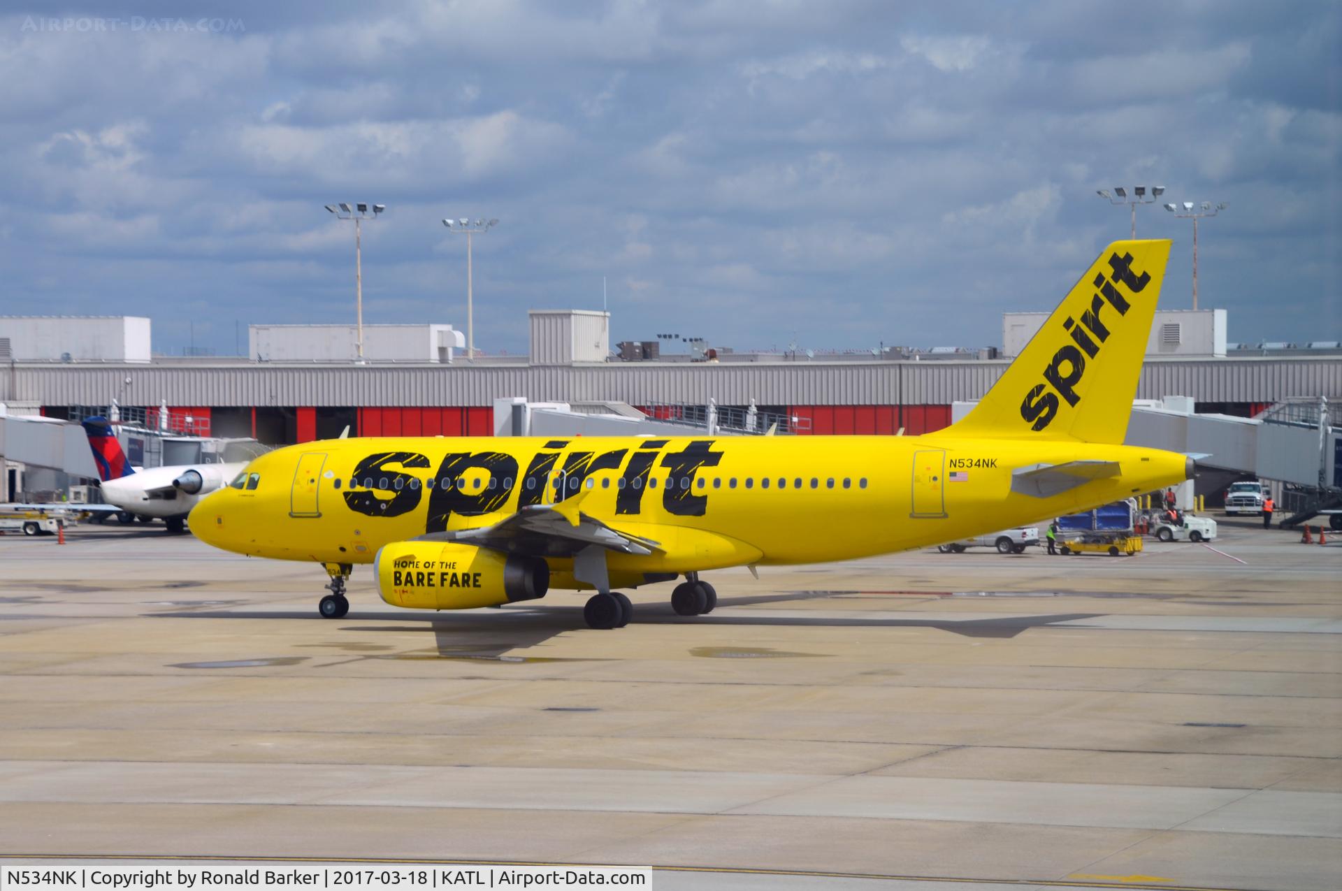 N534NK, 2008 Airbus A319-132 C/N 3395, Taxi Atlanta