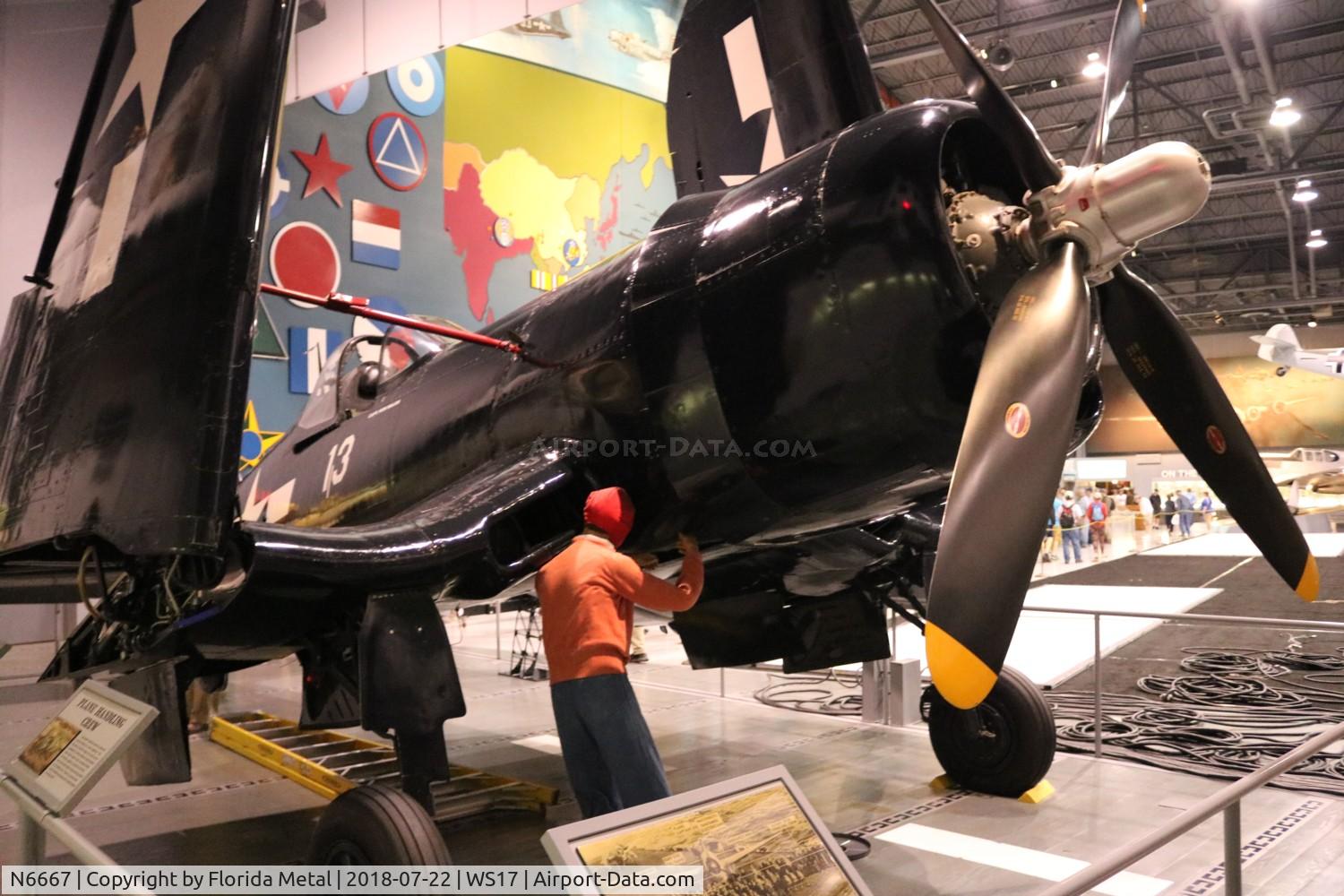 N6667, 1945 Vought F4U-4 Corsair C/N 9413, EAA Museum 2018