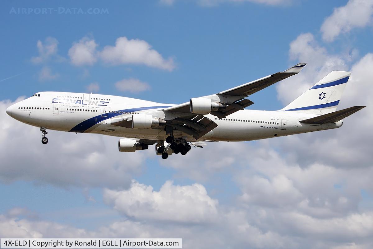 4X-ELD, 1999 Boeing 747-458 C/N 29328, at lhr