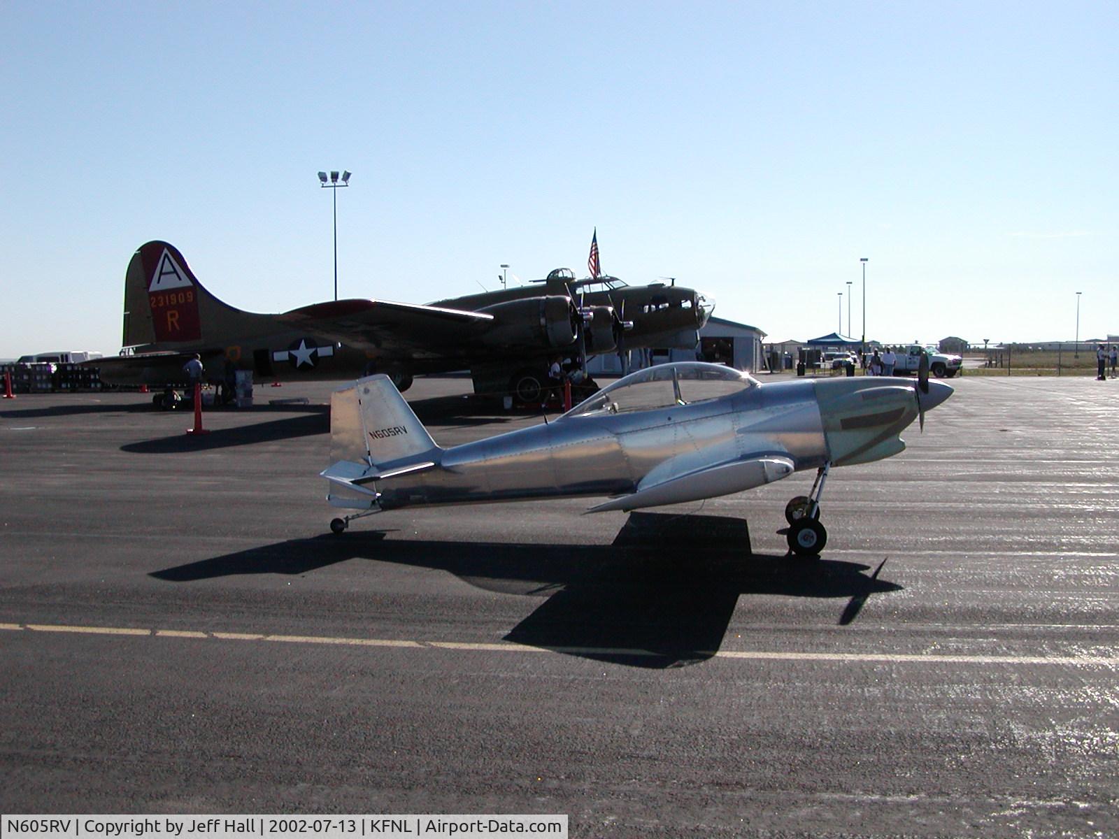 N605RV, 2002 Vans RV-4 C/N 2179, Just taxied in from first ever flight of N605RV. Couldn't resist the photo op. (BTW, softest landing ever made)!