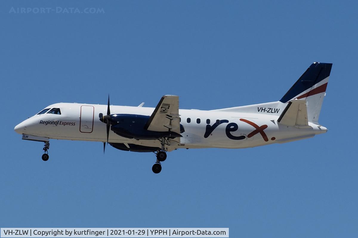 VH-ZLW, 1996 Saab 340B C/N 340B-387, SAAB 340B cn 340B-387. Regional Express VH-ZLW final 06 YPPH  29 January 2021