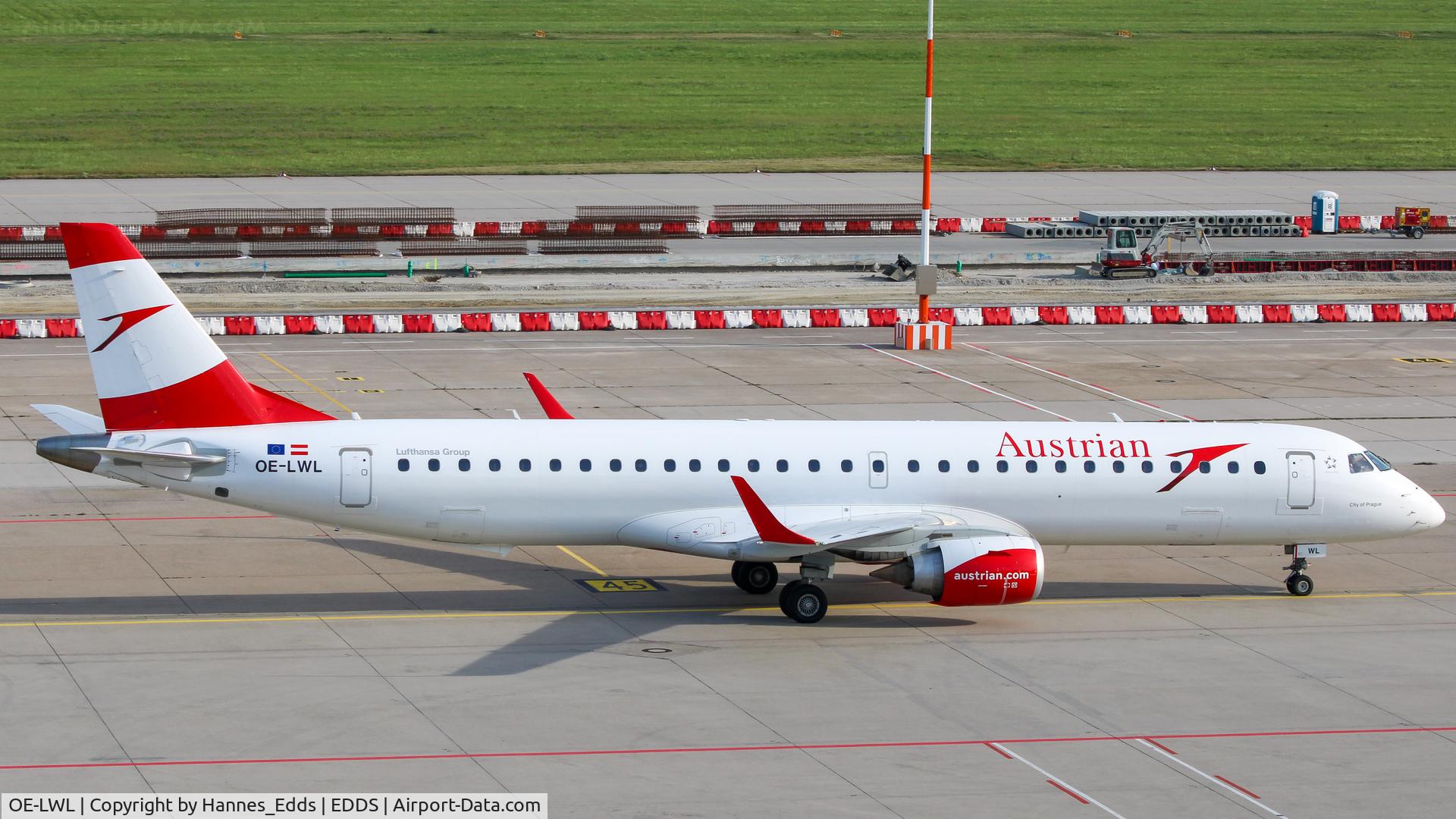 OE-LWL, 2012 Embraer 195LR (ERJ-190-200LR) C/N 19000532, Austrian Airways