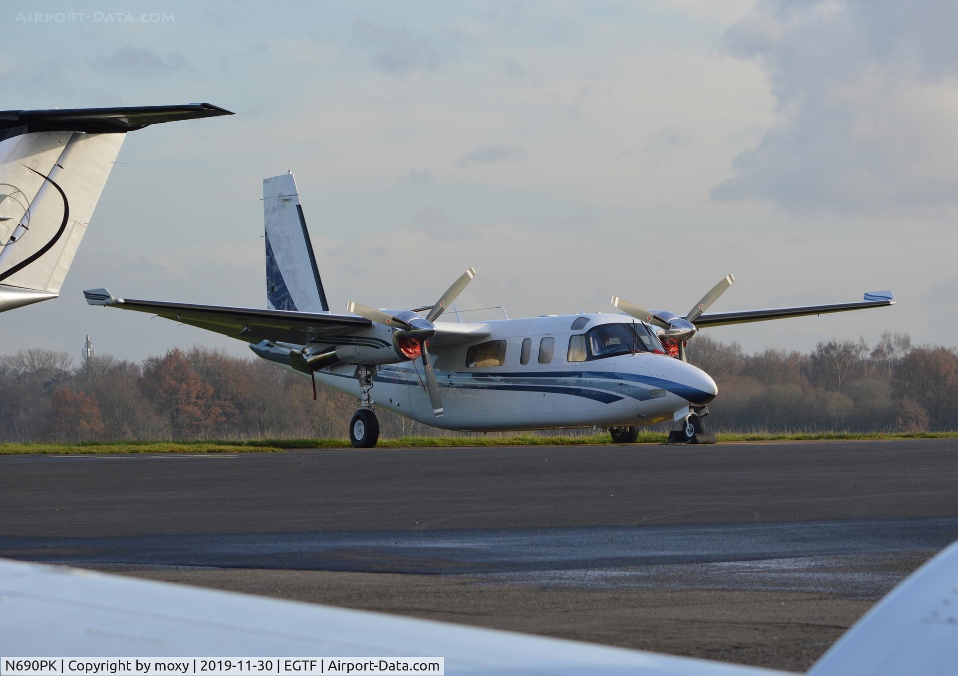 N690PK, 1974 Rockwell 690A Turbo Commander C/N 11166, Rockwell 690A Turbo Commander at Fairoaks.