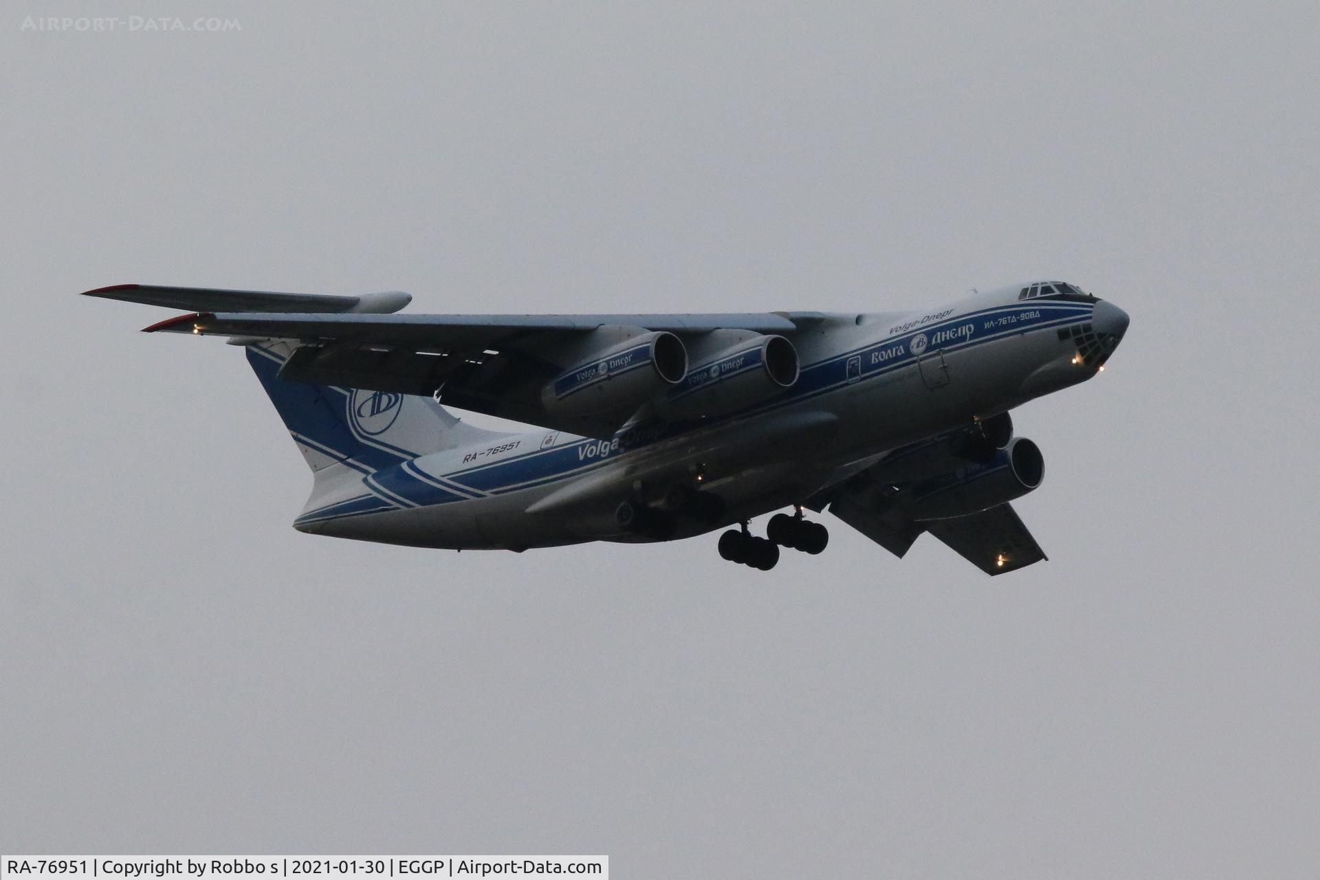 RA-76951, 2007 Ilyushin Il-76TD-90VD C/N 2073421704, IL76 arriving at Liverpool Airport on a cargo flight.