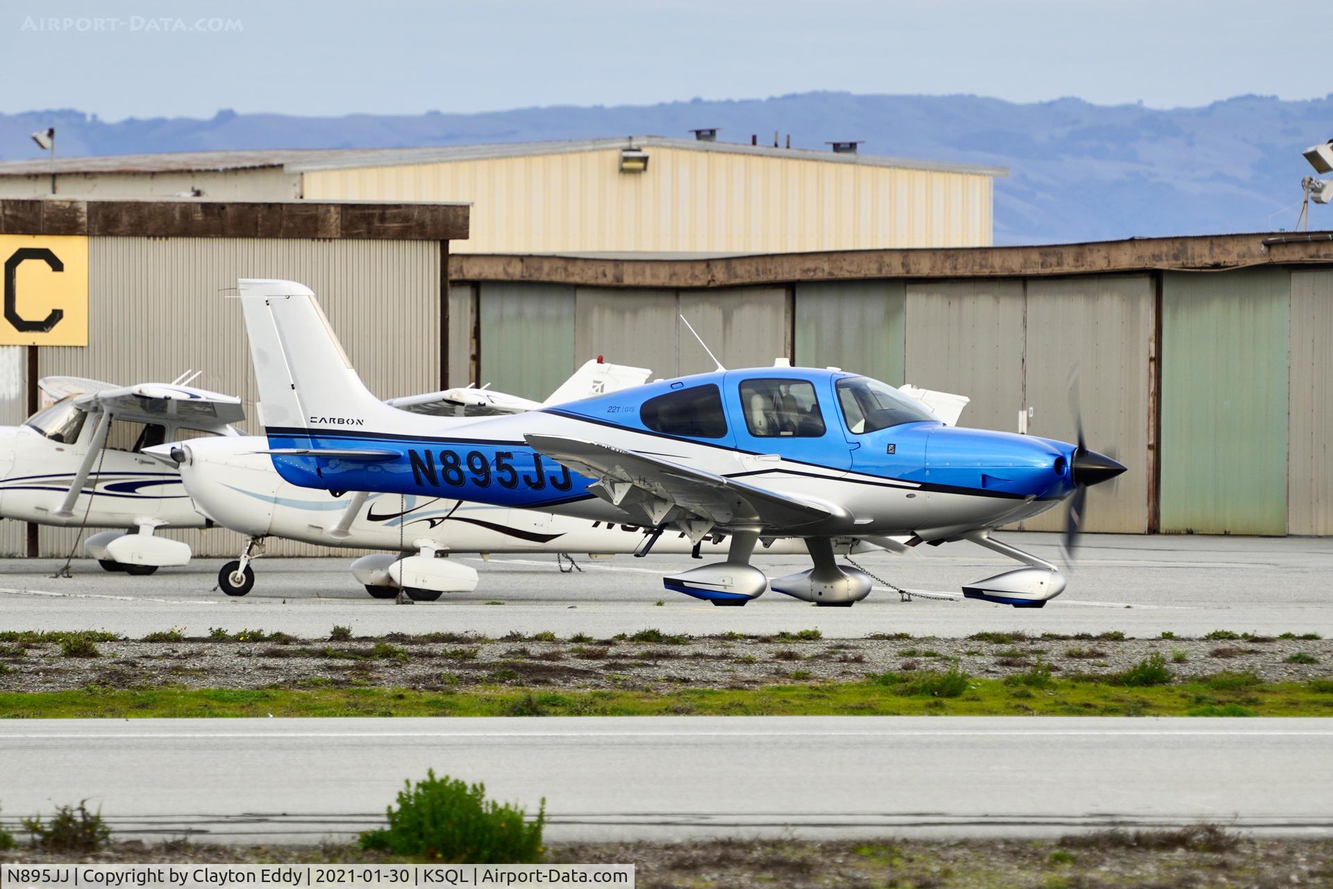 N895JJ, 2017 Cirrus SR22T C/N 1530, San Carlos Airport California 2021.