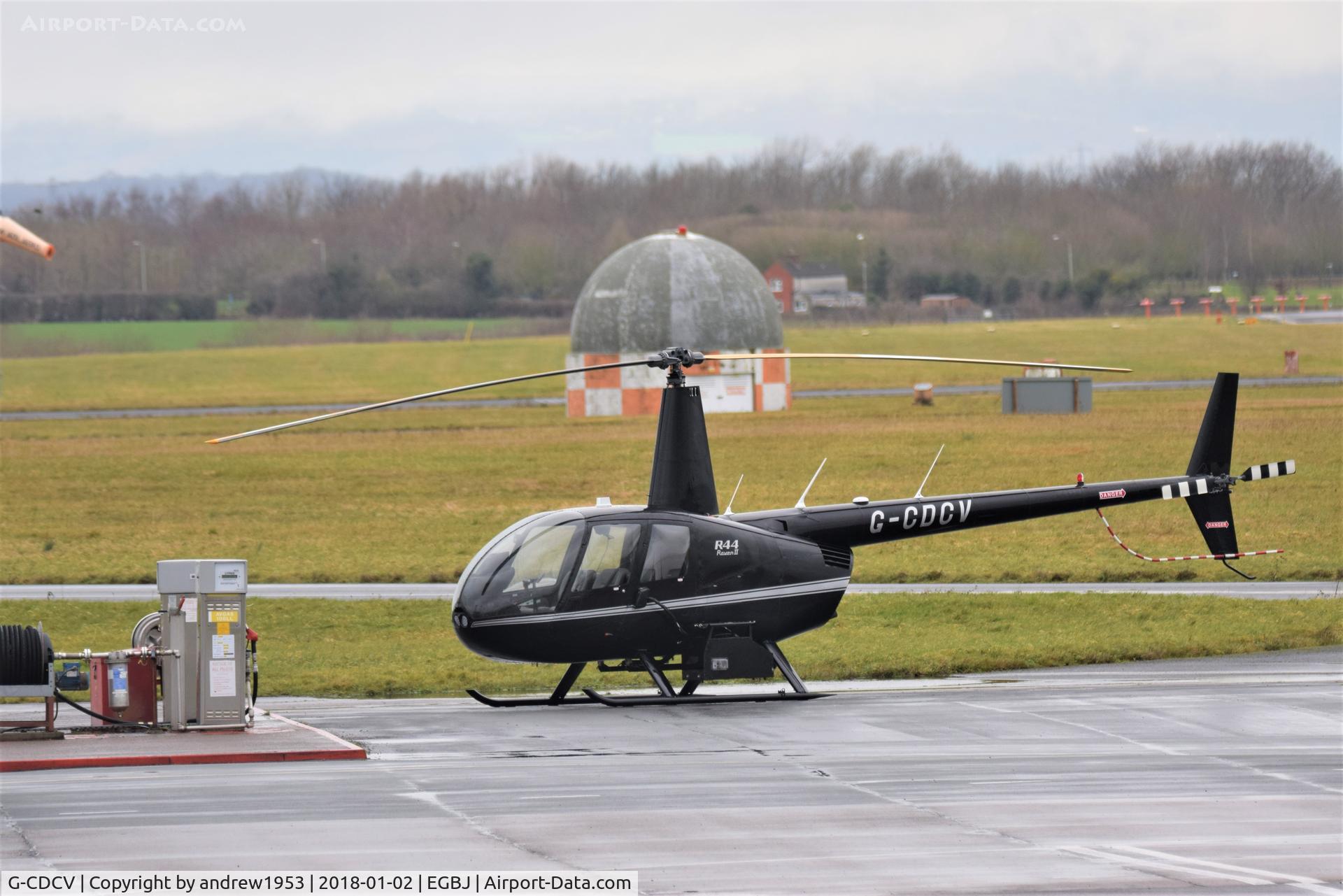 G-CDCV, 2004 Robinson R44 Raven II C/N 10536, G-CDCV at Gloucestershire Airport.