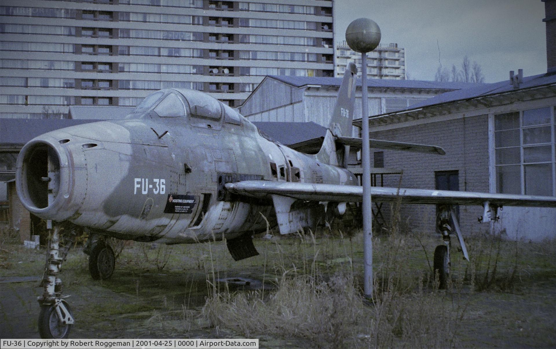 FU-36, Republic F-84F-51-RE Thunderstreak C/N 52-7157, PRESERVED.ANTWERP.L.O.INSTRUCTIONAL AIRFRAME.NOW IN MUSEUM.