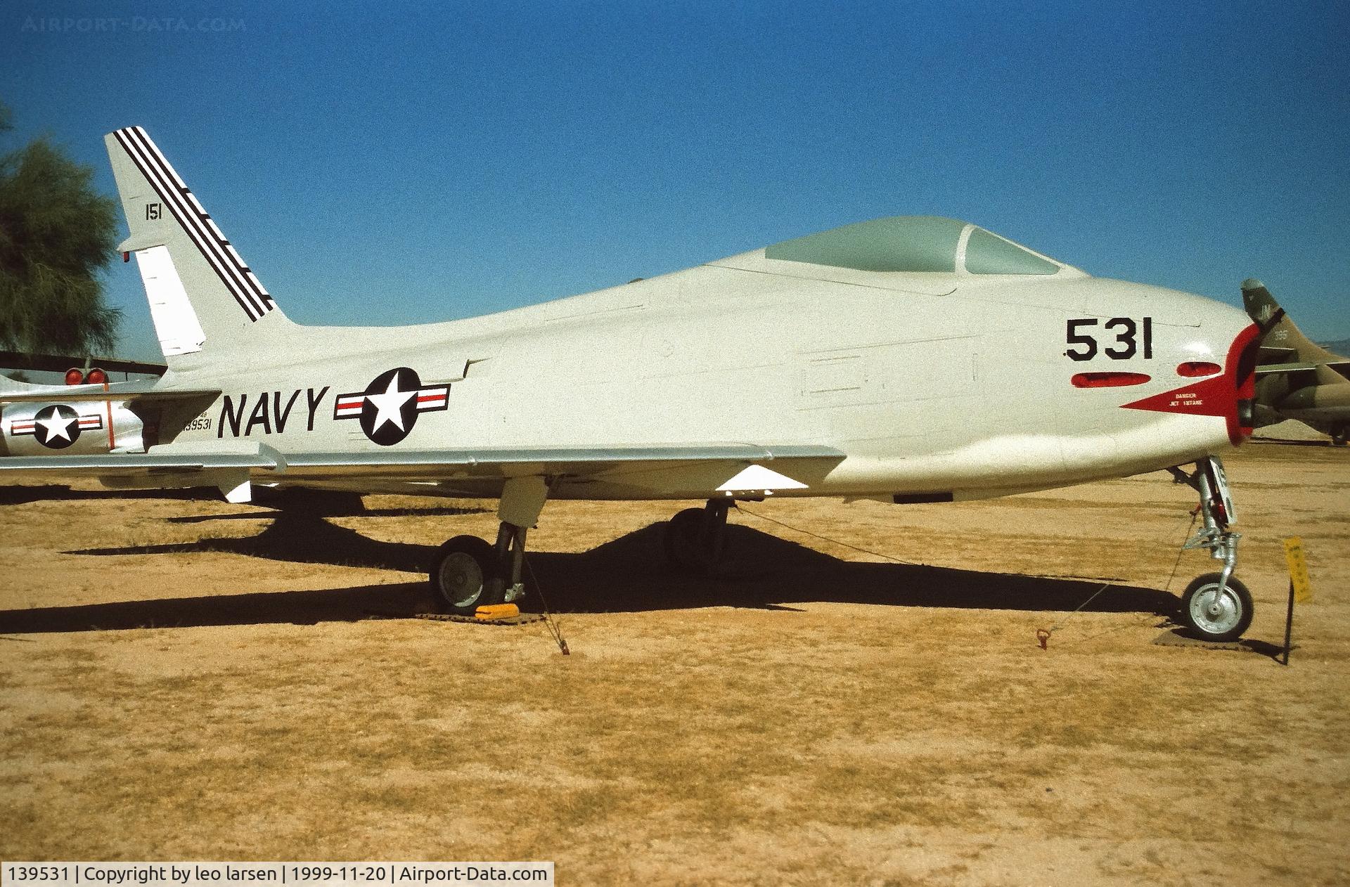 139531, North American AF-1E Fury C/N 209-151, Pima Air Museum 20.11.1999