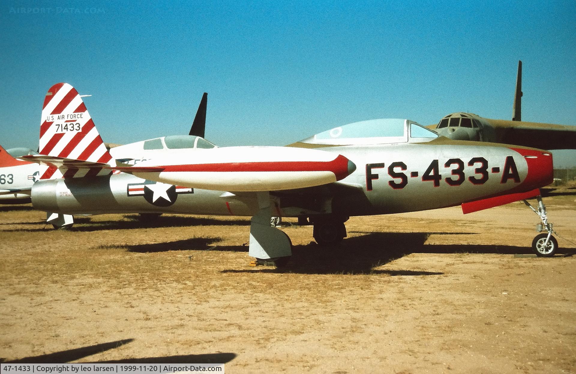 47-1433, 1947 Republic F-84C-2-RE Thunderjet C/N Not found 47-1433, Pima Air Museum 20.11.1999
