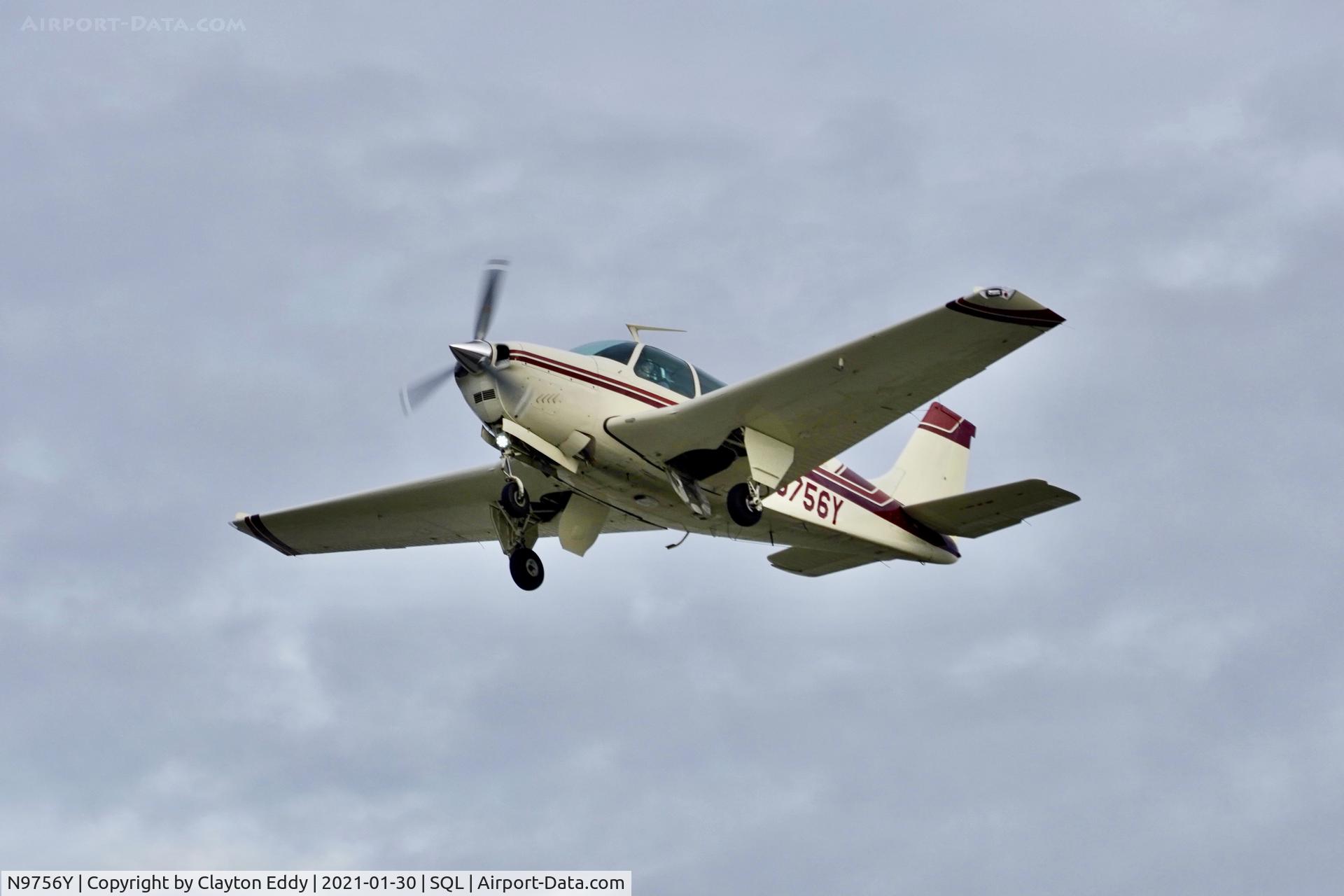 N9756Y, 1963 Beech 35-B33 Debonair C/N CD-614, San Carlos airport California 2021.