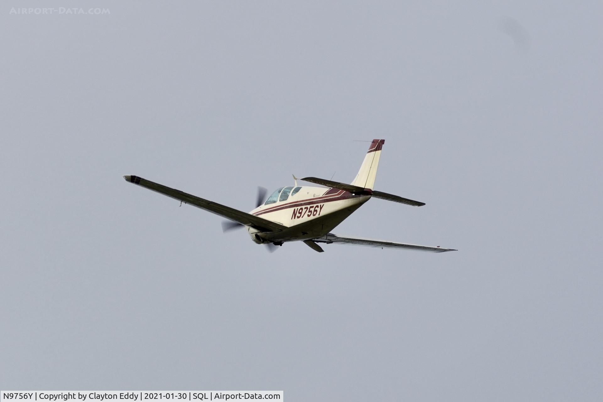 N9756Y, 1963 Beech 35-B33 Debonair C/N CD-614, San Carlos airport California 2021.