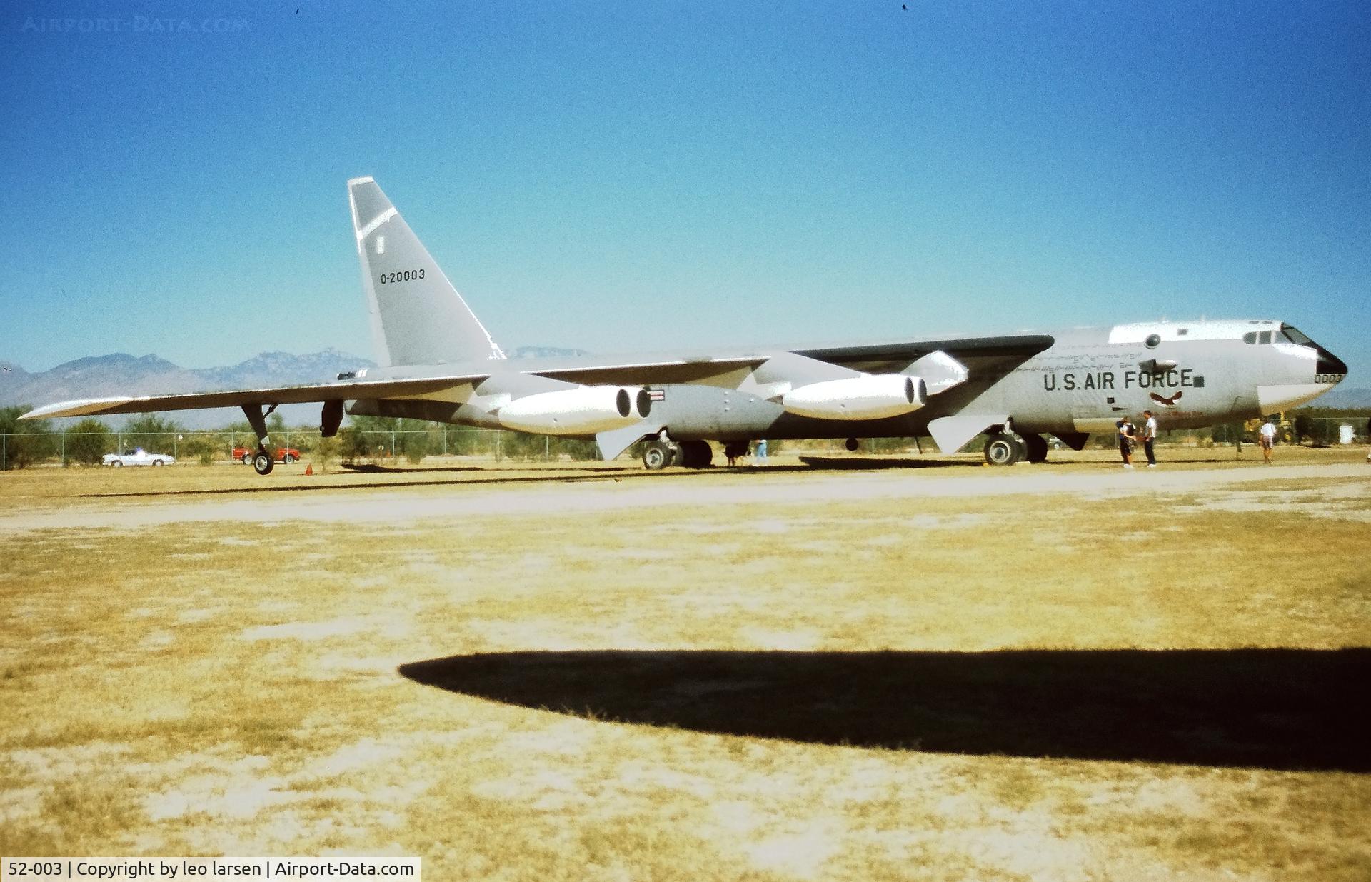 52-003, 1952 Boeing NB-52A Stratofortress C/N 16493, Pima Air Museum 20.11.1999
