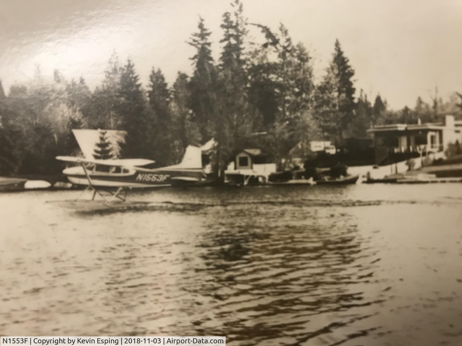 N1553F, Cessna 185D Skywagon C/N 1850919, Photo taken on Lake Sawyer, Washington State in the 70's.