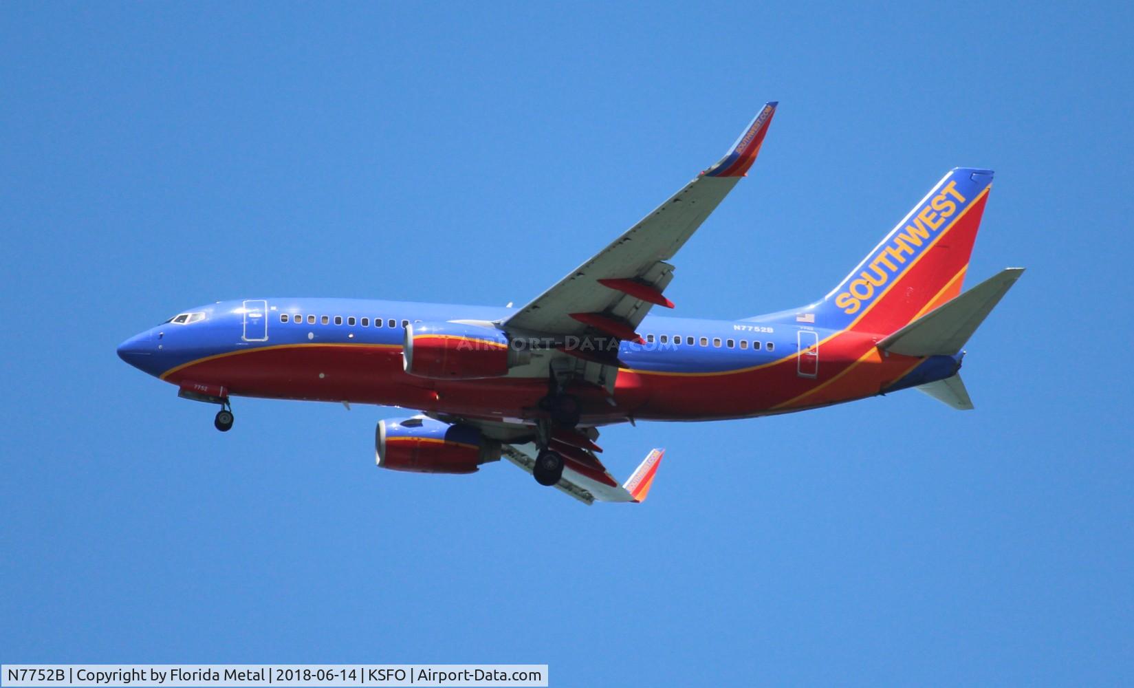 N7752B, 2008 Boeing 737-7BD C/N 33943, SFO spotting 2018
