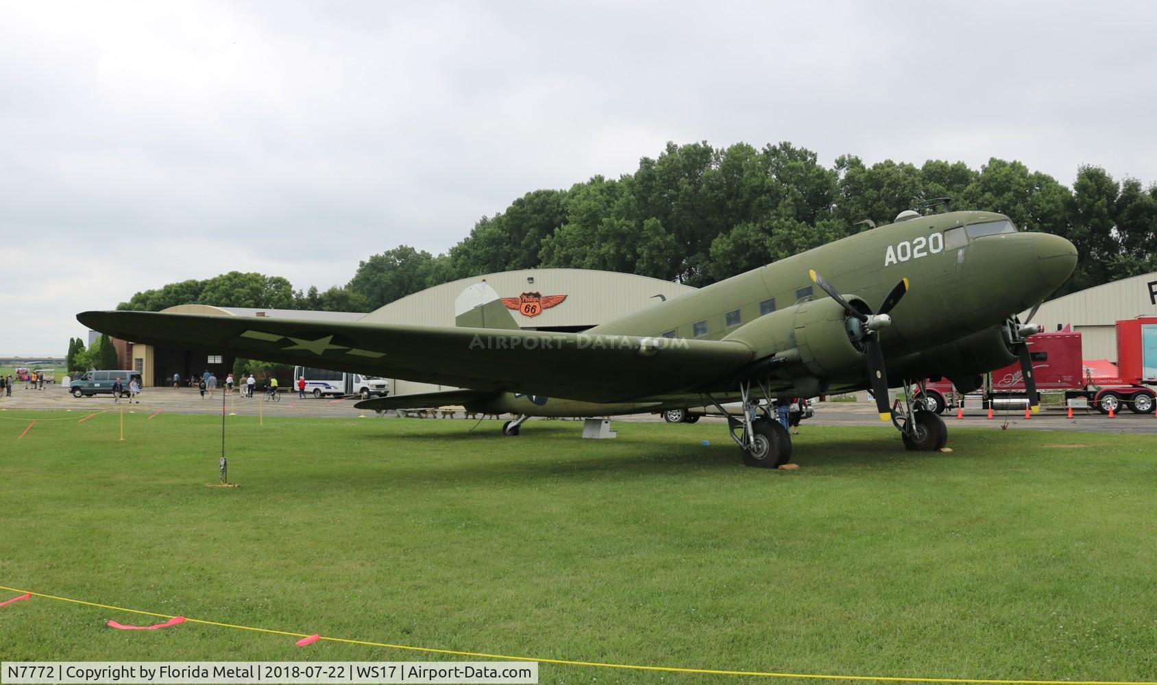 N7772, 1943 Douglas C-49K (DC-3-455) C/N 6338, EAA Museum 2018