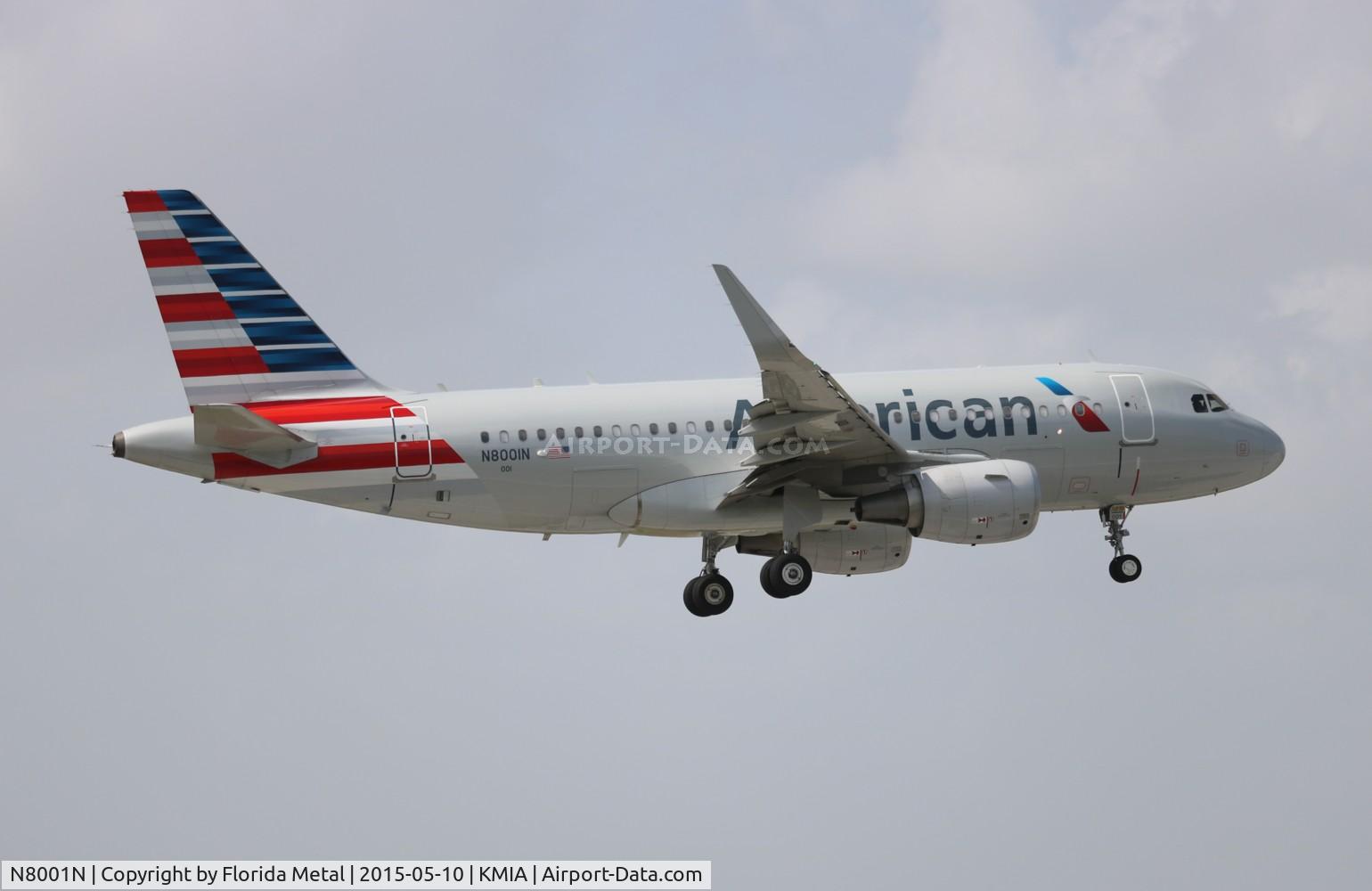 N8001N, 2013 Airbus A319-115 C/N 5678, MIA spotting 2015