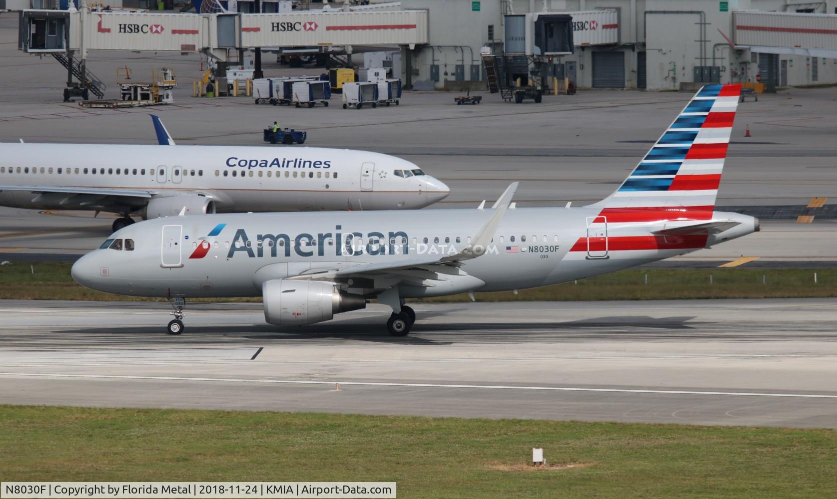 N8030F, 2015 Airbus A319-115 C/N 6552, MIA spotting 2018