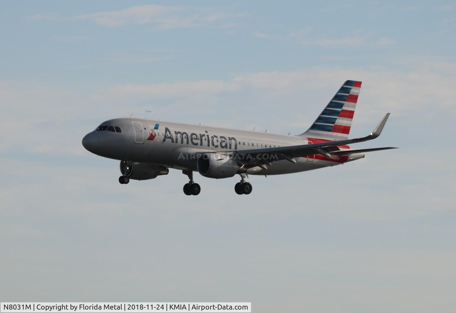 N8031M, 2015 Airbus A319-115 C/N 6595, MIA spotting 2018