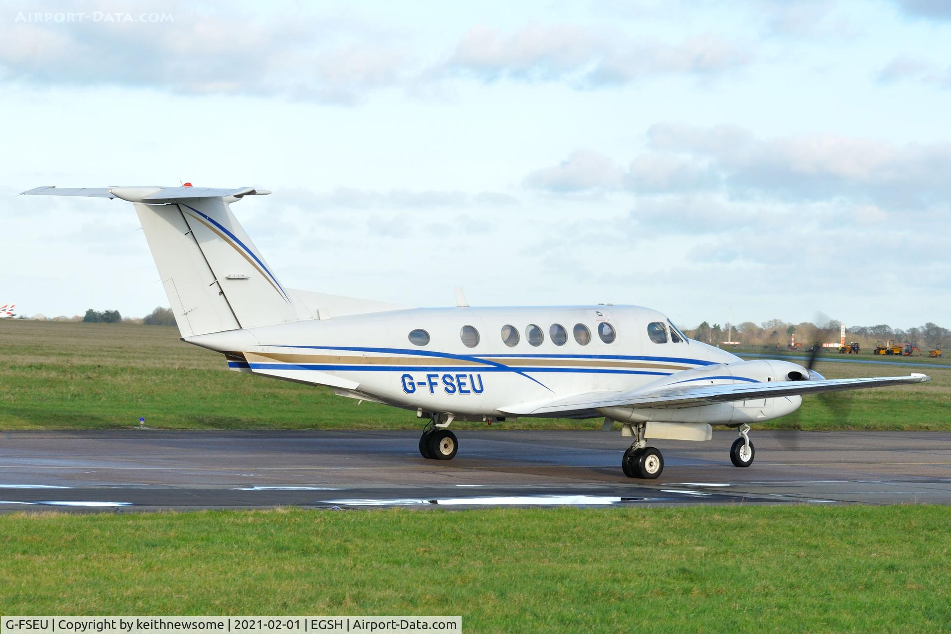 G-FSEU, 1978 Beech B200 Super King Air King Air C/N BB-331, Leaving Norwich for Edinburgh.