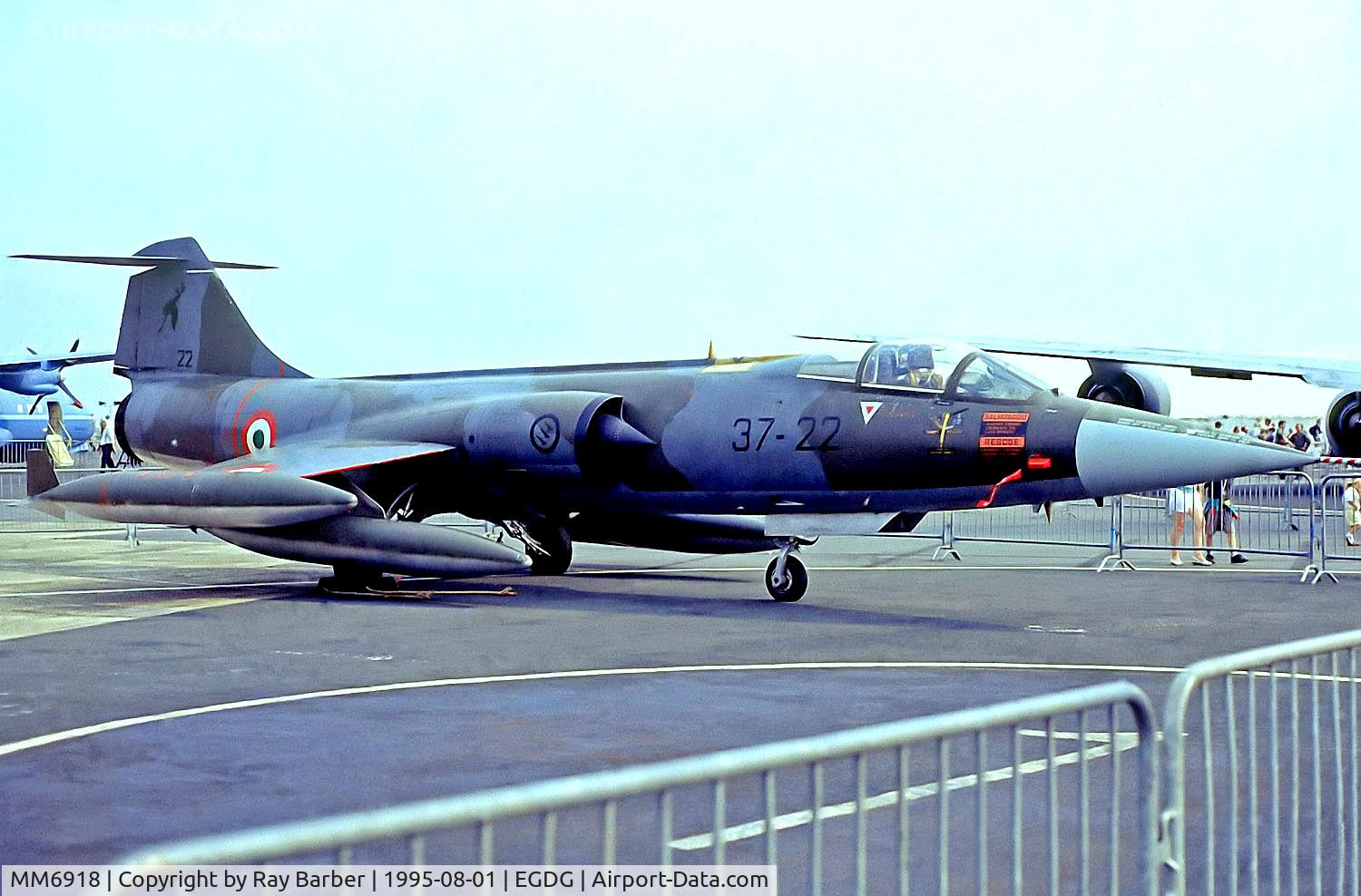 MM6918, Aeritalia F-104S-ASA Starfighter C/N 1218, MM6918   Lockheed/Aeritalia F-104S ASA Starfighter [783-1218] (Italian Air Force) RAF St Mawgan~G 01/08/1995
