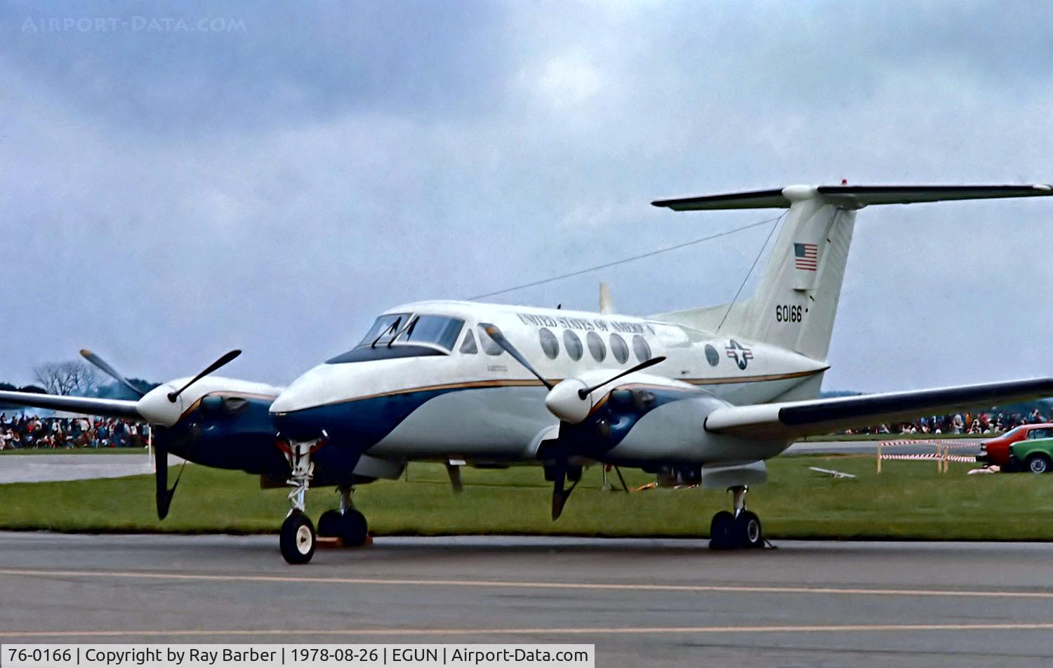 76-0166, 1976 Beech C-12A Huron C/N BD-023, 76-0166   Beech C-12A Huron [BD-23] (United States Air Force) RAF Mildenhall~G 26/08/1978