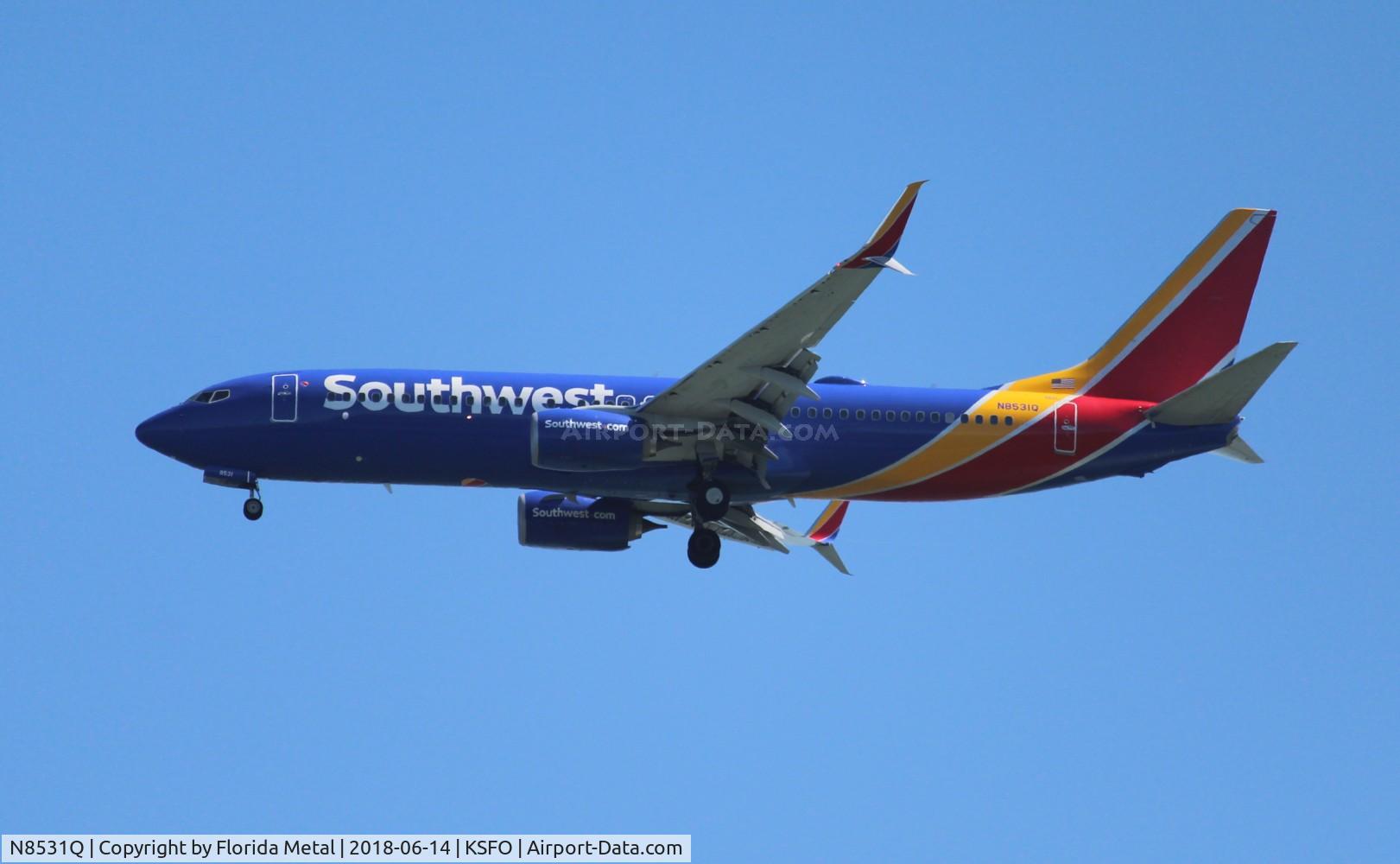 N8531Q, 2017 Boeing 737-8HQ C/N 63575, SFO spotting 2018