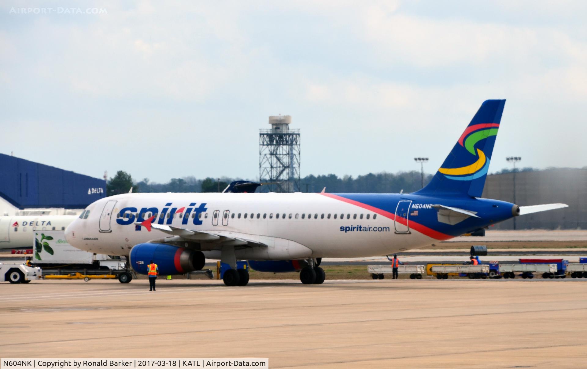 N604NK, 2010 Airbus A320-232 C/N 4431, Pushback Atlanta