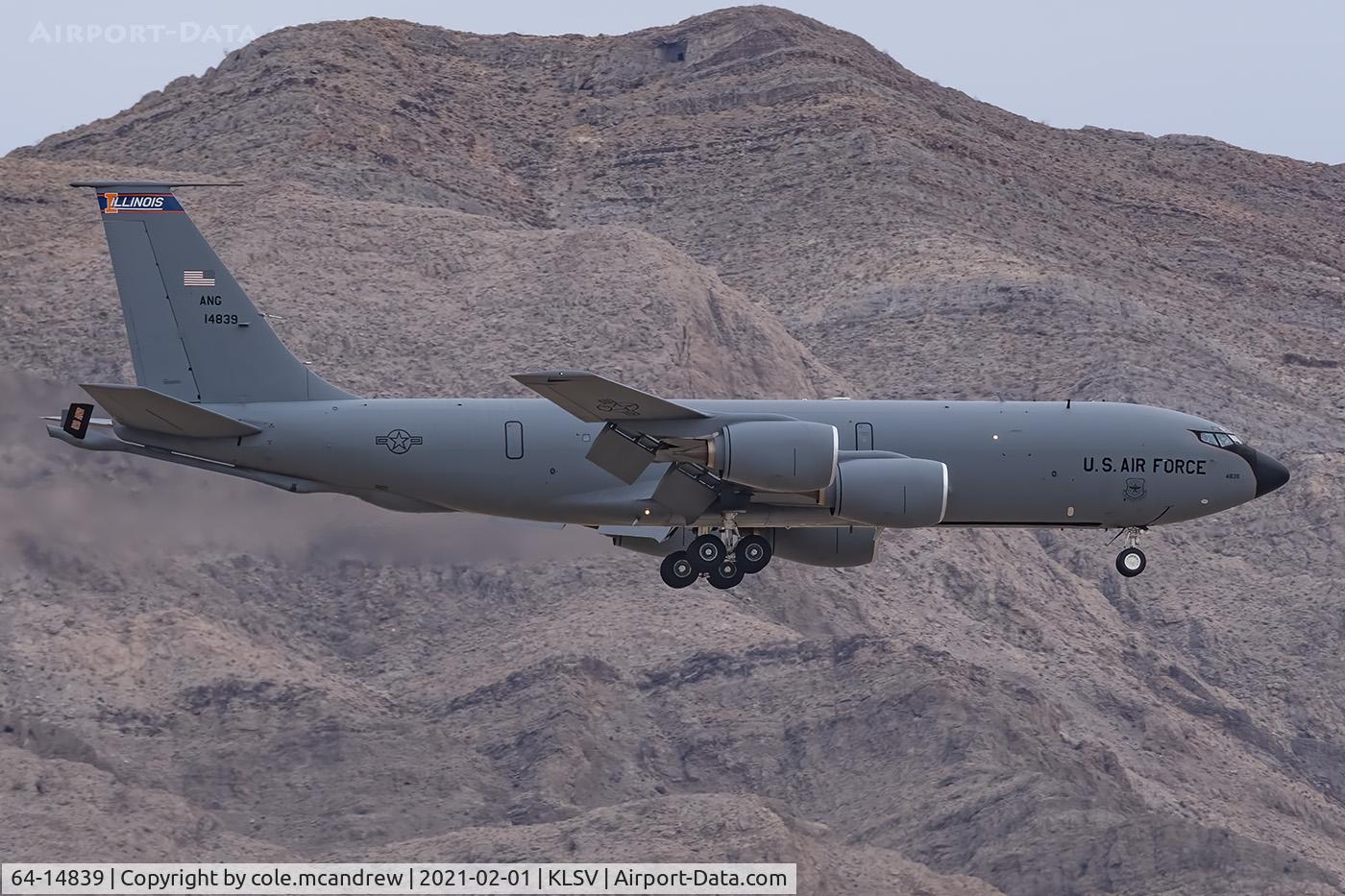 64-14839, 1964 Boeing KC-135R Stratotanker C/N 18779, SILVR21 Recovering at Nellis AFB
