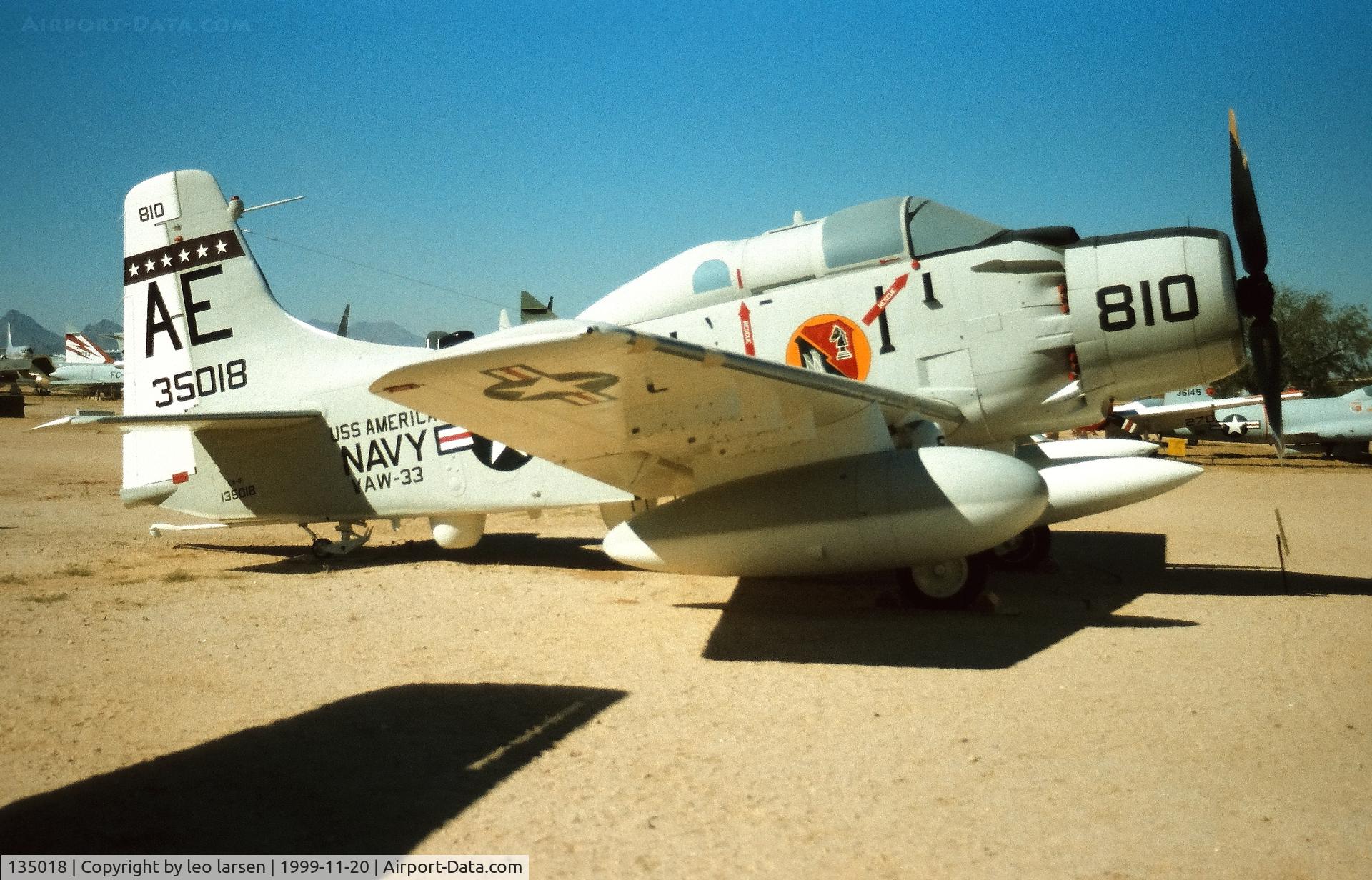 135018, Douglas EA-1F Skyraider C/N 10095, Pima Air Museum 20.11.1999