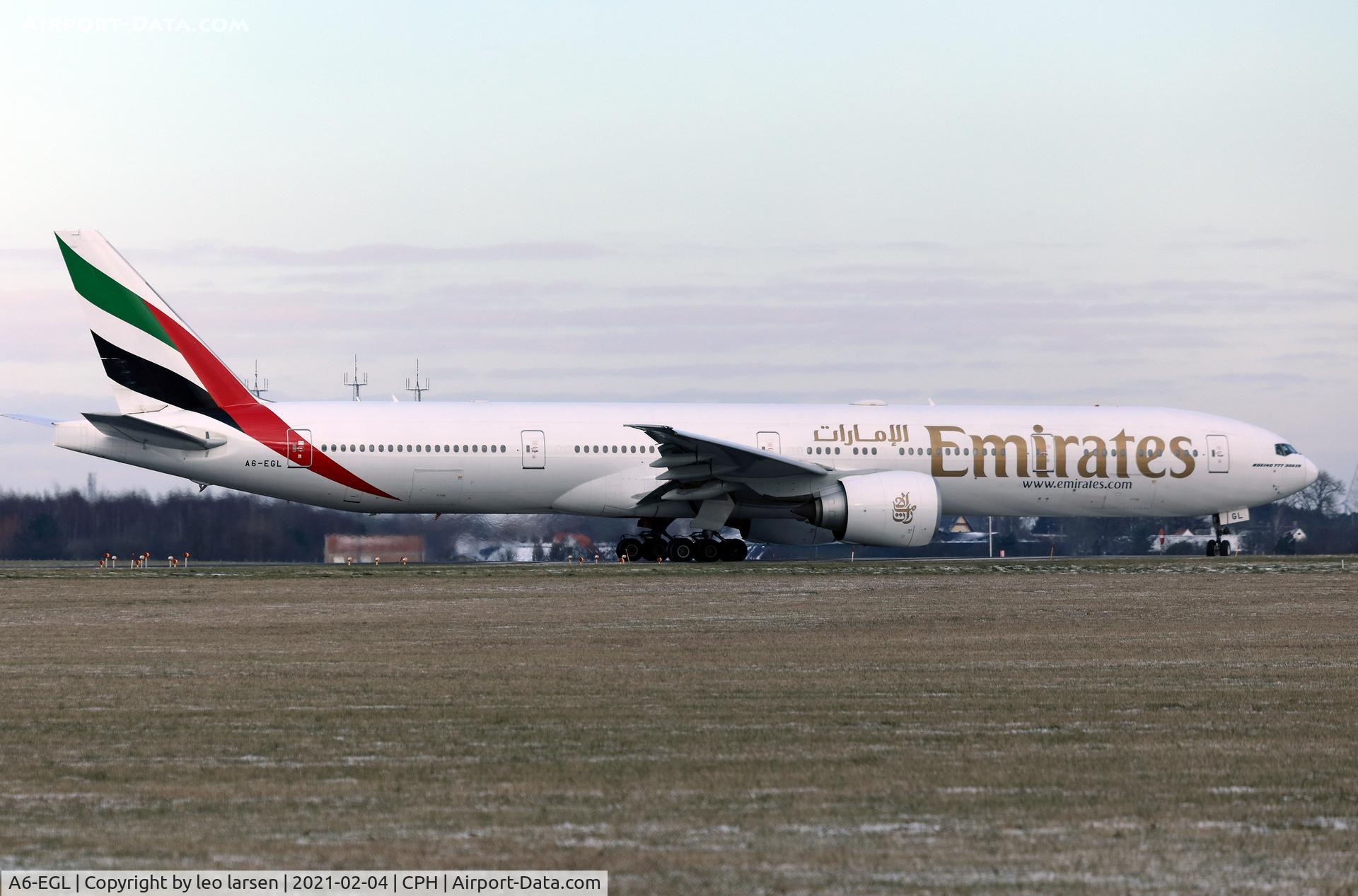 A6-EGL, 2011 Boeing 777-31H/ER C/N 41072, Copenhagen 4.2.2021