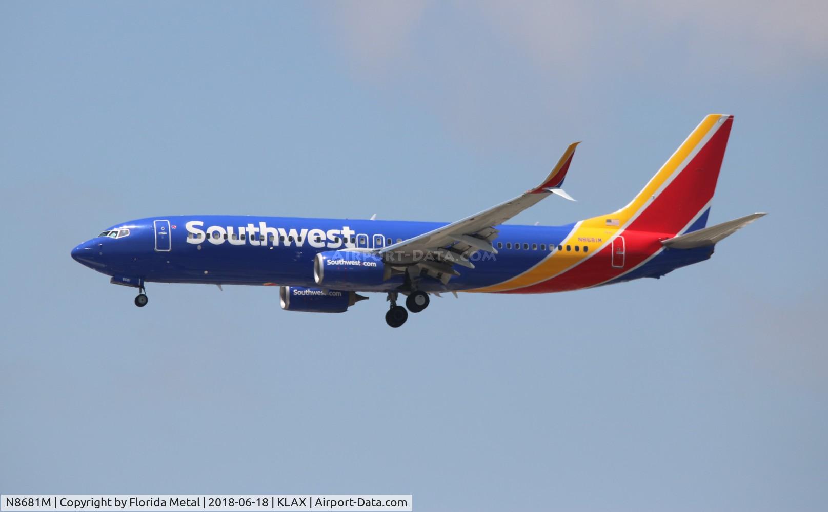 N8681M, 2016 Boeing 737-8H4 C/N 36904, LAX spotting 2018