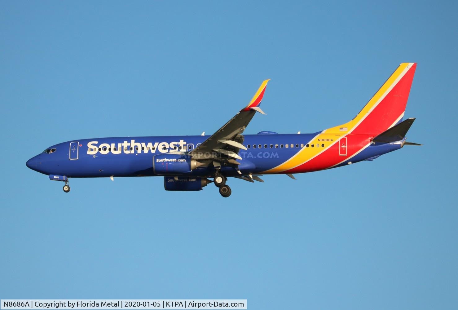 N8686A, 2016 Boeing 737-8H4 C/N 36938, TPA spotting 2020