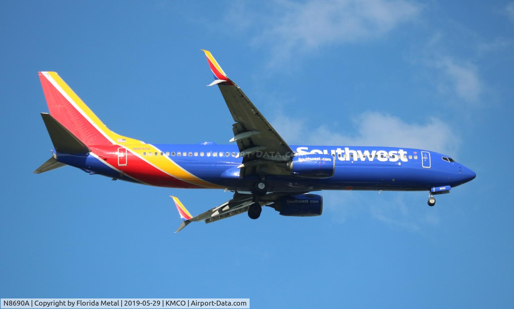 N8690A, 2016 Boeing 737-8H4 C/N 36916, MCO spotting 2019