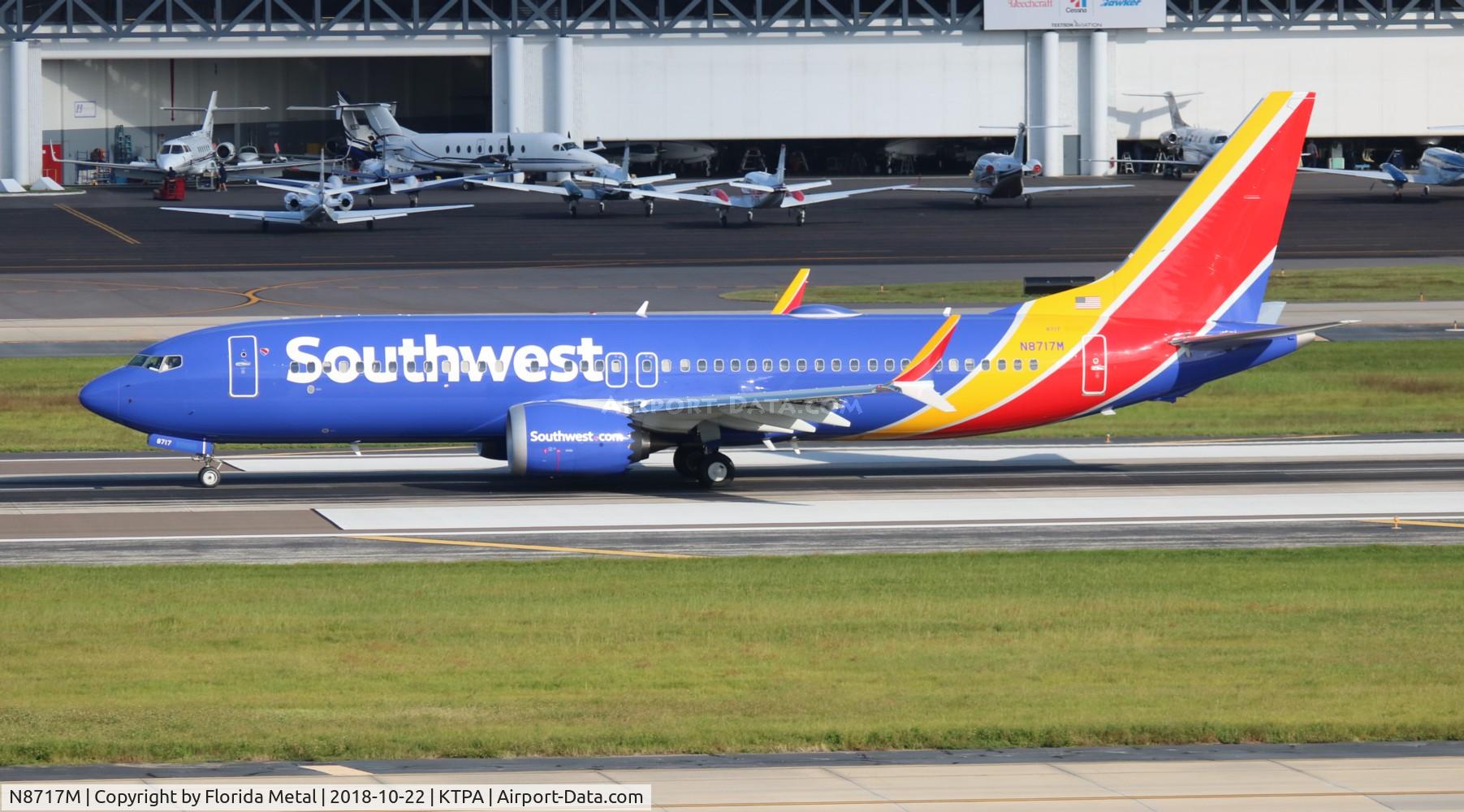 N8717M, 2018 Boeing 737-8 MAX C/N 42751, TPA spotting 2018
