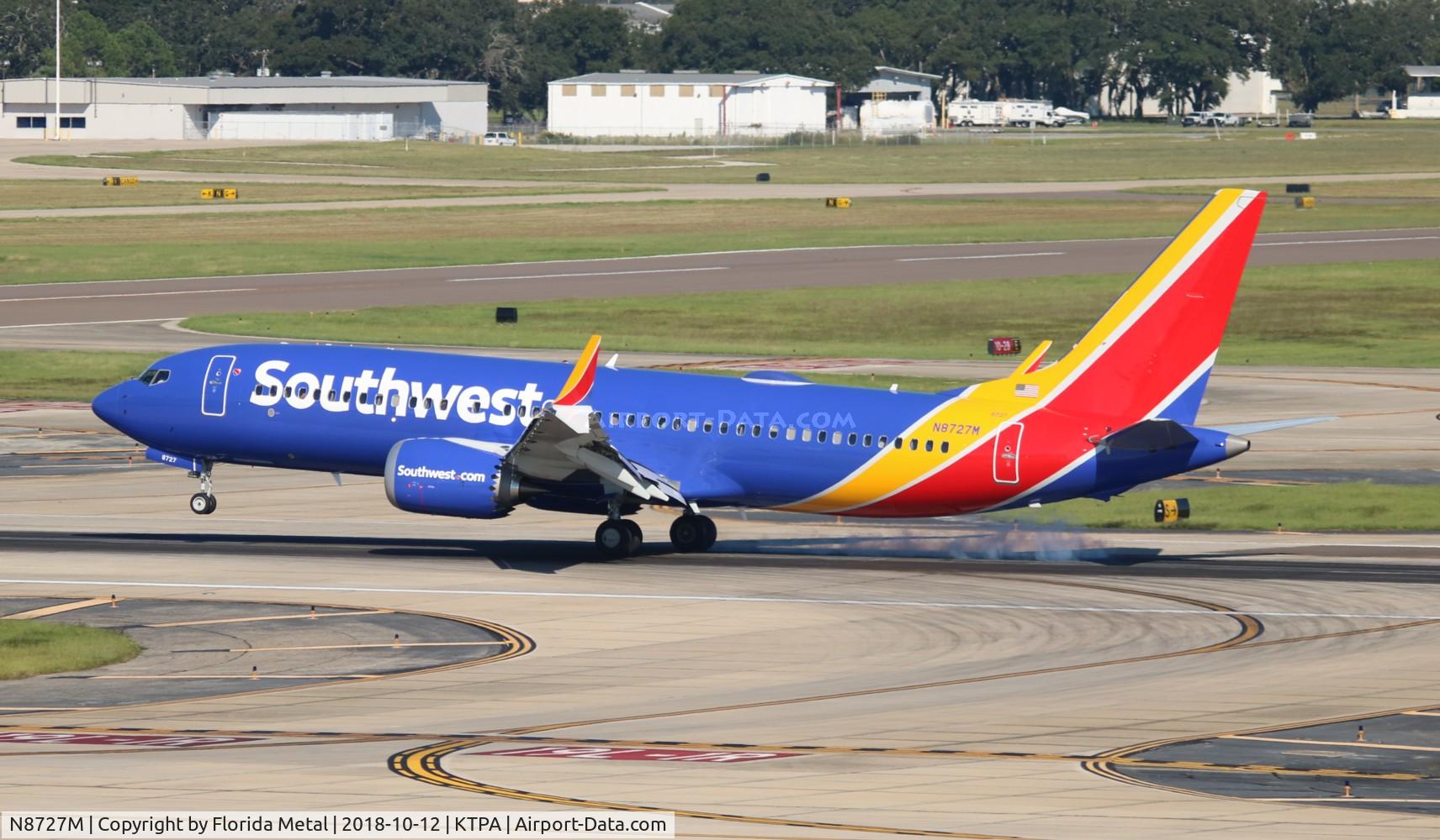 N8727M, 2018 Boeing 737-8 MAX C/N 42576, TPA spotting 2018