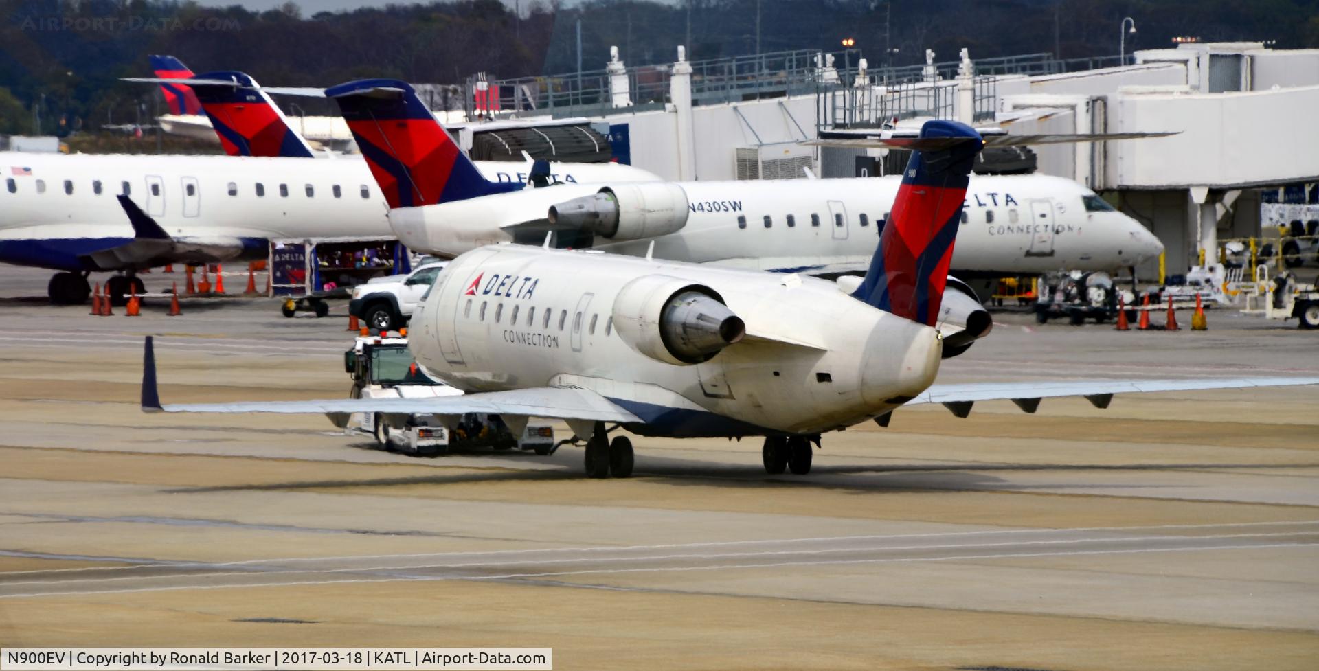 N900EV, 2002 Bombardier CRJ-200ER (CL-600-2B19) C/N 7608, Towed Atlanta