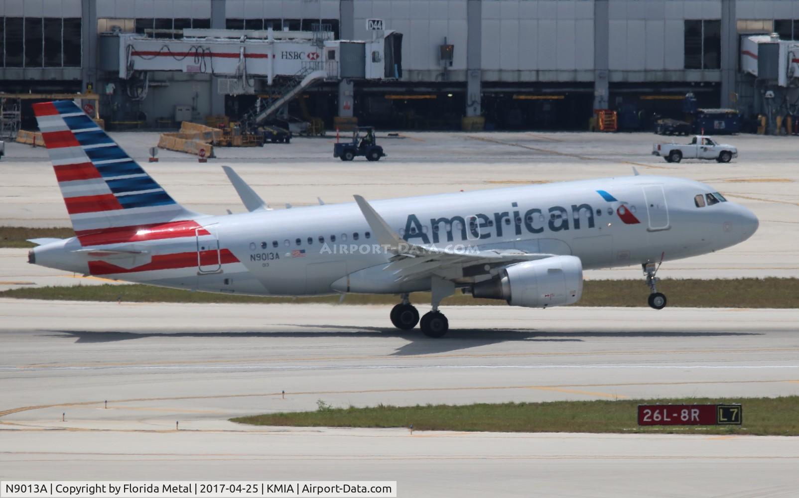 N9013A, 2013 Airbus A319-115 C/N 5827, MIA spotting 2017