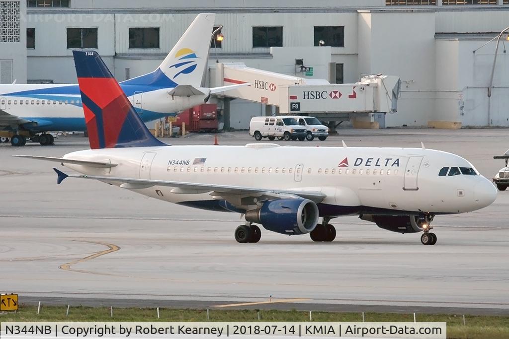 N344NB, 2002 Airbus A319-114 C/N 1766, Taxiing in after arrival