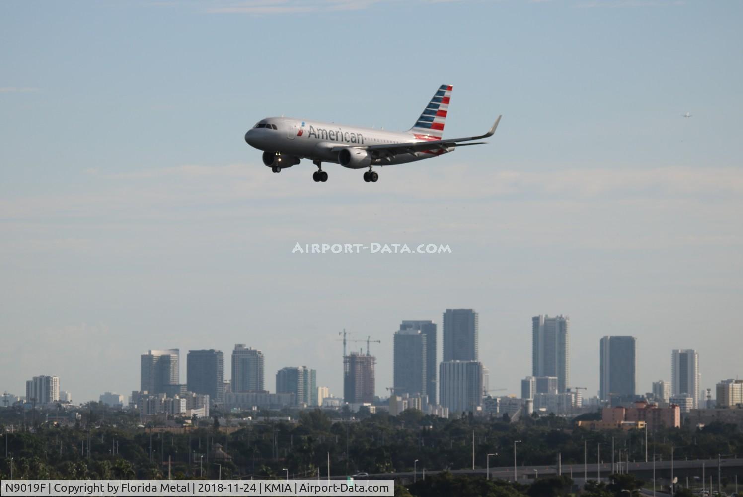 N9019F, 2014 Airbus A319-115 C/N 6154, MIA spotting 2018