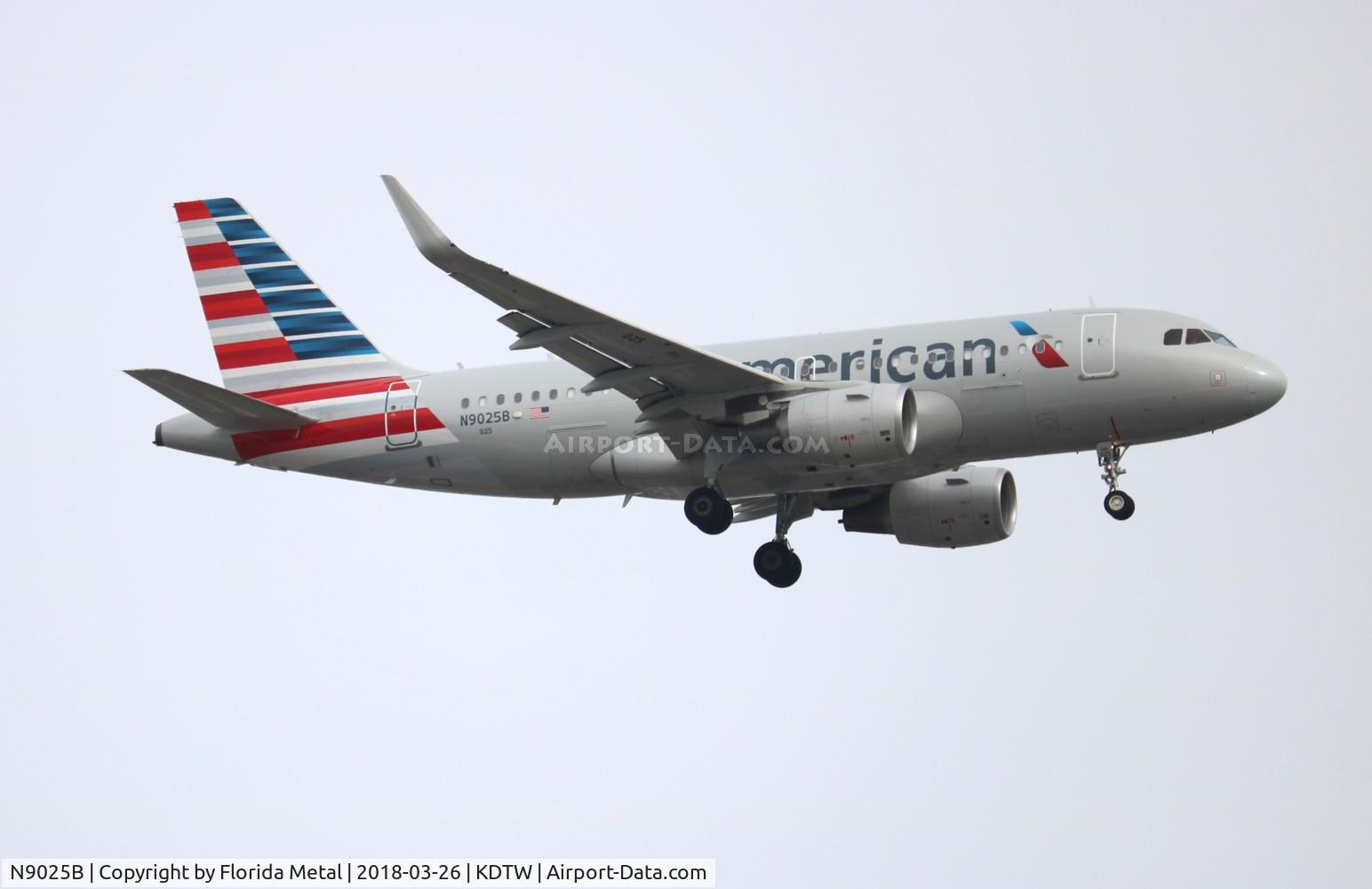 N9025B, 2014 Airbus A319-115 C/N 6393, DTW spotting 2018