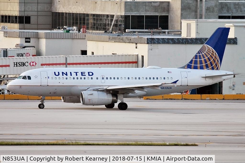 N853UA, 2002 Airbus A319-131 C/N 1688, Taxiing out for departure