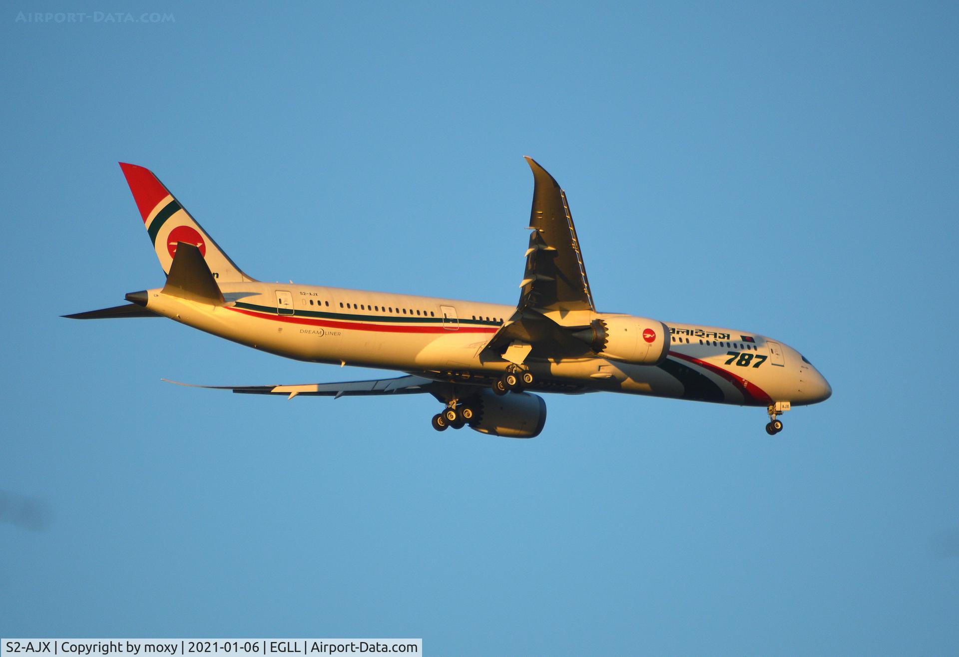 S2-AJX, 2019 Boeing 787-9 Dreamliner C/N 60327, Boeing 787 Dreamliner on finals to 9R London Heathrow.