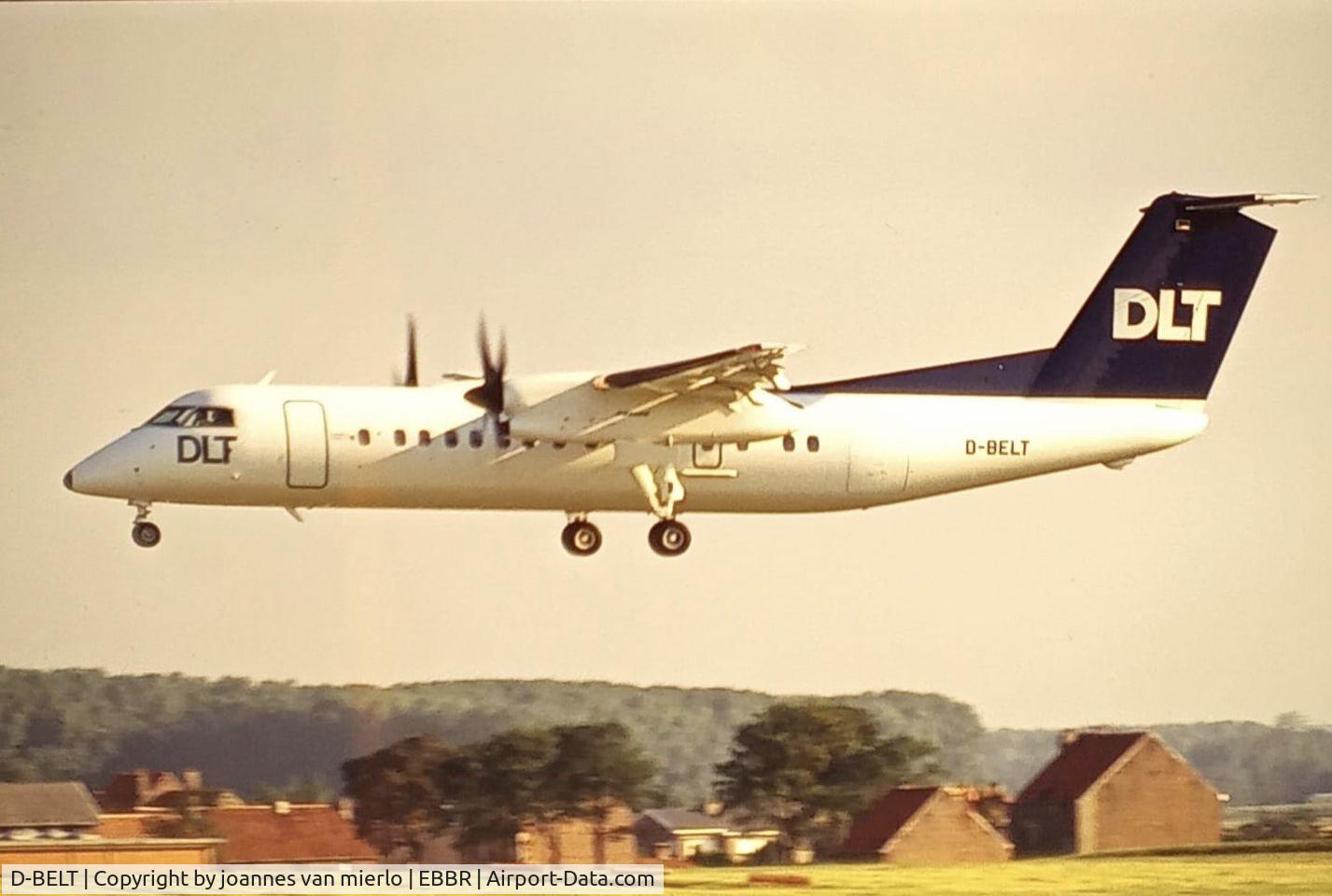 D-BELT, 1990 De Havilland Canada DHC-8Q-311 Dash 8 C/N 224, Landing at Brussels early 90s