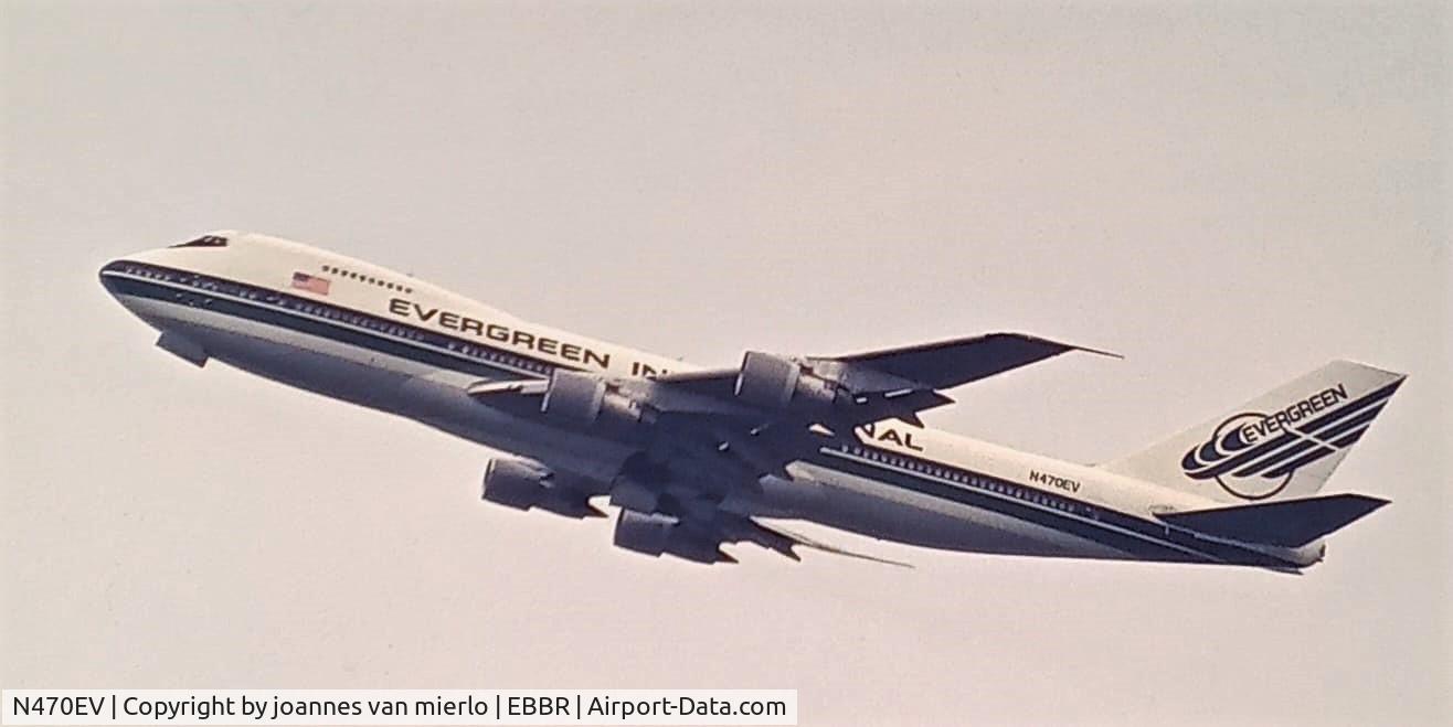 N470EV, 1974 Boeing 747-273C C/N 20653, Airborne from BRU 25R '90s