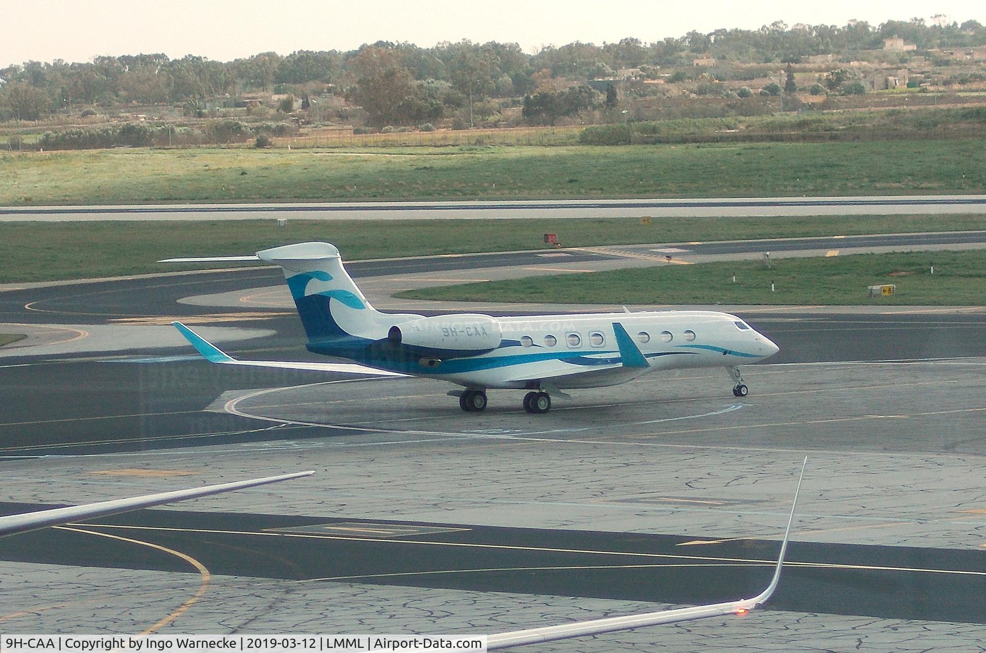 9H-CAA, 2018 Gulfstream Aerospace G650 (G-VI) C/N 6350, Gulfstream G VI (G650)  at Malta International Airport, Luqa