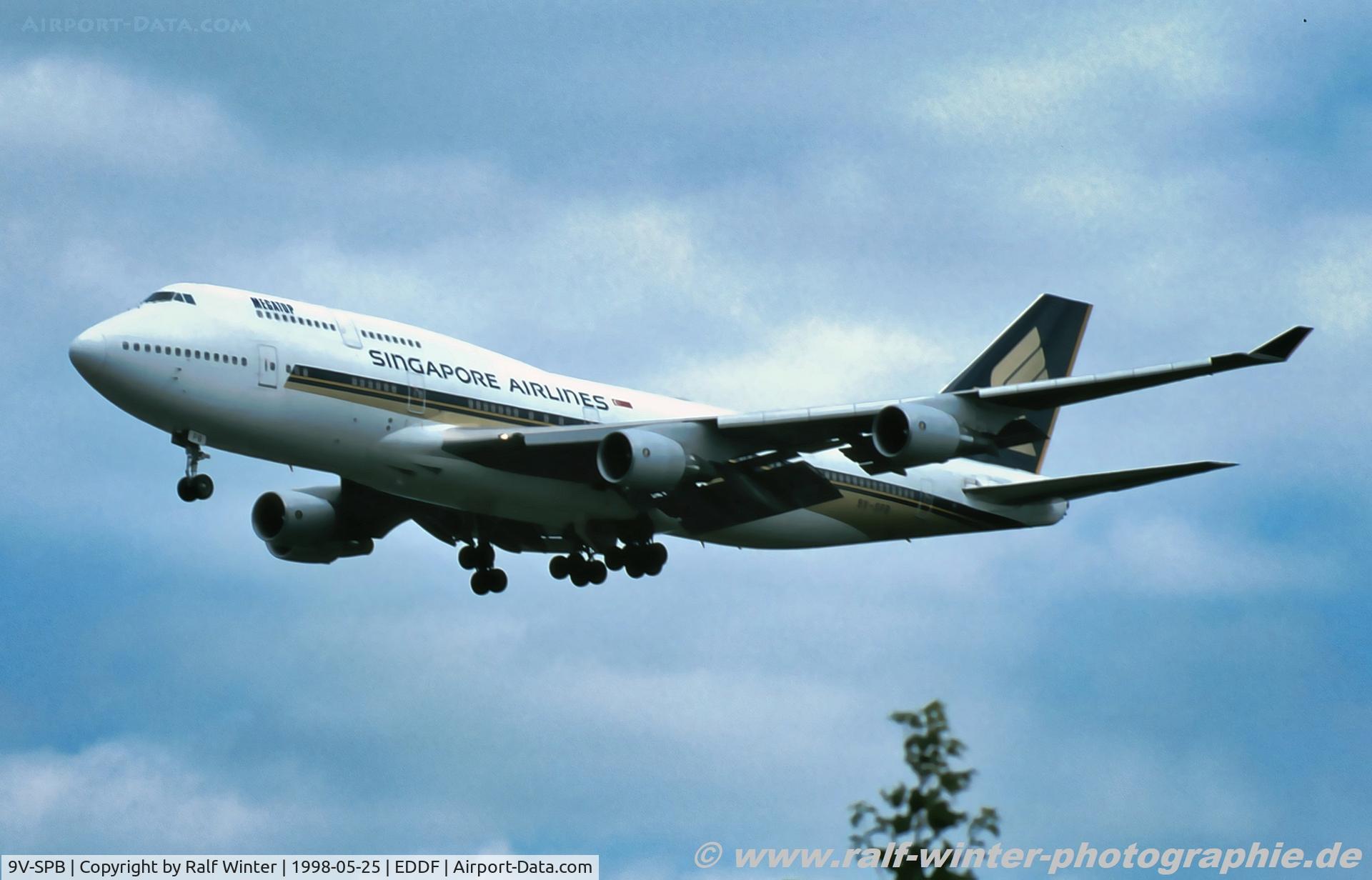 9V-SPB, 1994 Boeing 747-412 C/N 26551, Boeing 747-412 - SQ SIA Singapore Airlines  - 26551 - 9VSPB - 25.05.1998 - FRA