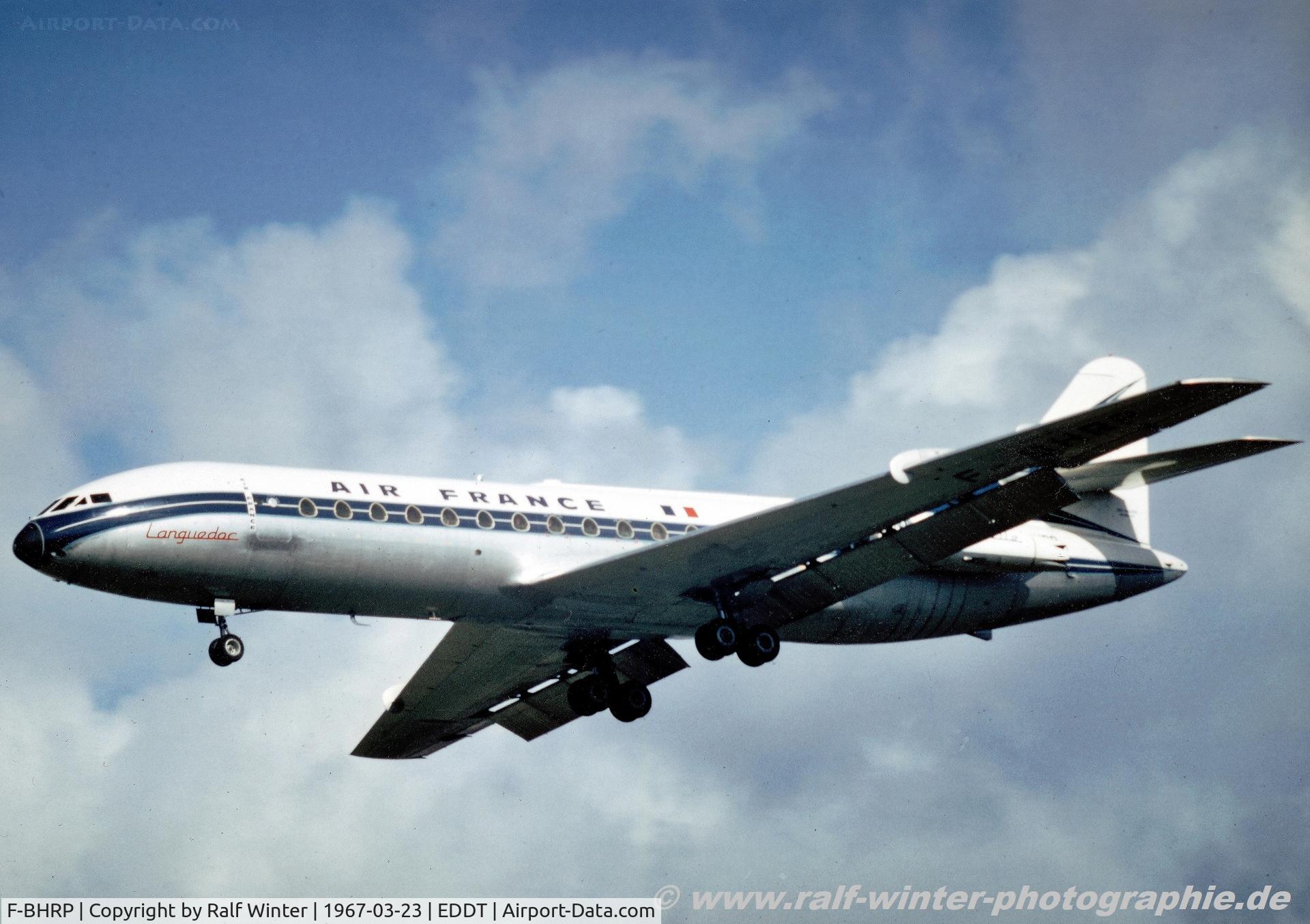 F-BHRP, 1960 Sud Aviation SE-210 Caravelle III C/N 45, Sud Aviation SE-210 III Caravelle - Air France - 45 - F-BHRP - 23.03.1967 - TXL