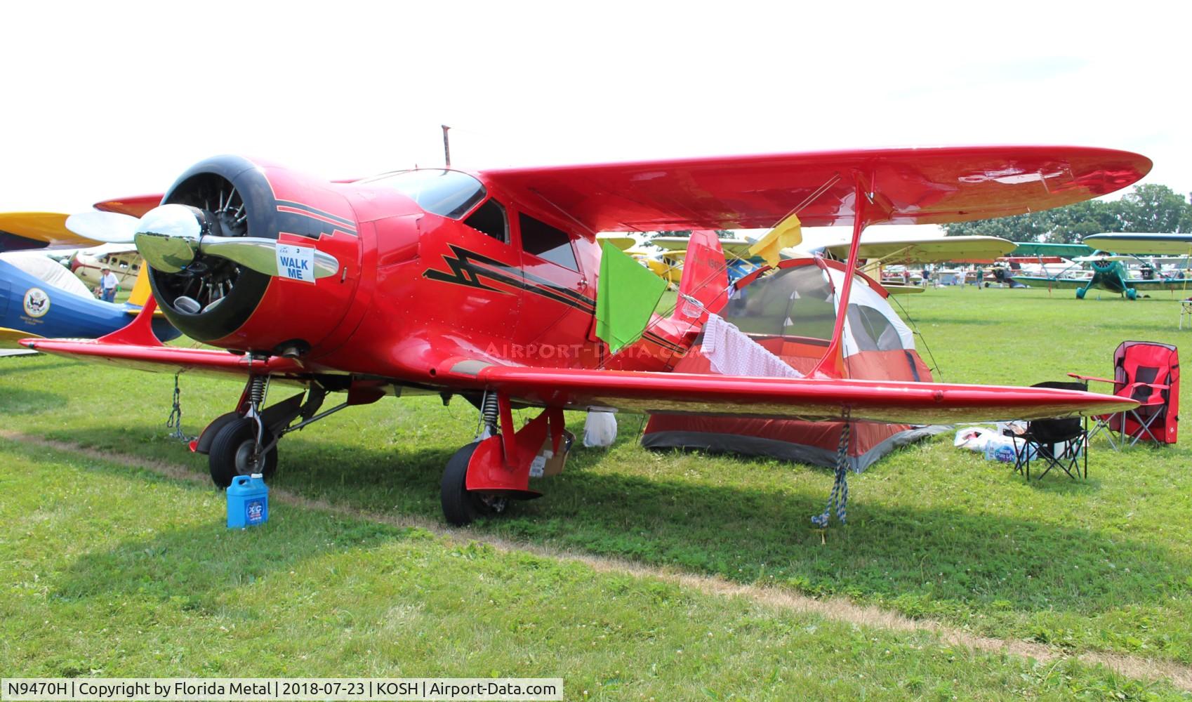 N9470H, 1943 Beech D17S Staggerwing C/N 6670, EAA OSH 2018