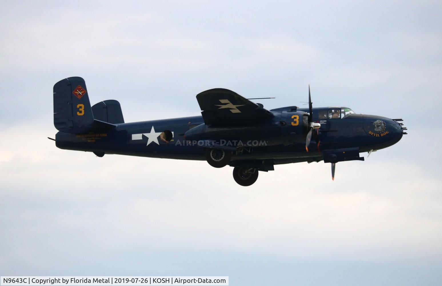 N9643C, 1944 North American B-25J Mitchell Mitchell C/N 108-47512, EAA OSH 2019